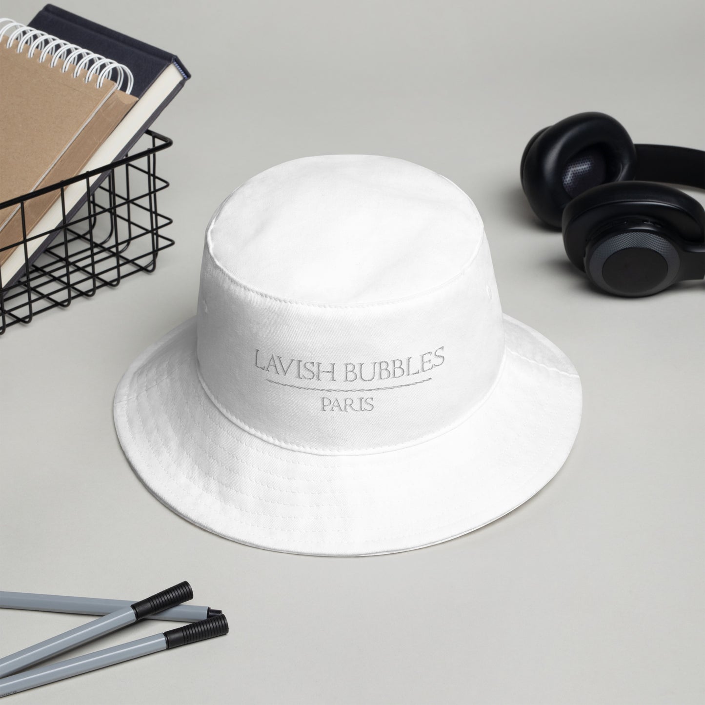 Paris Lavish Bubbles (White) - Bucket Hat - LAVISH BUBBLES