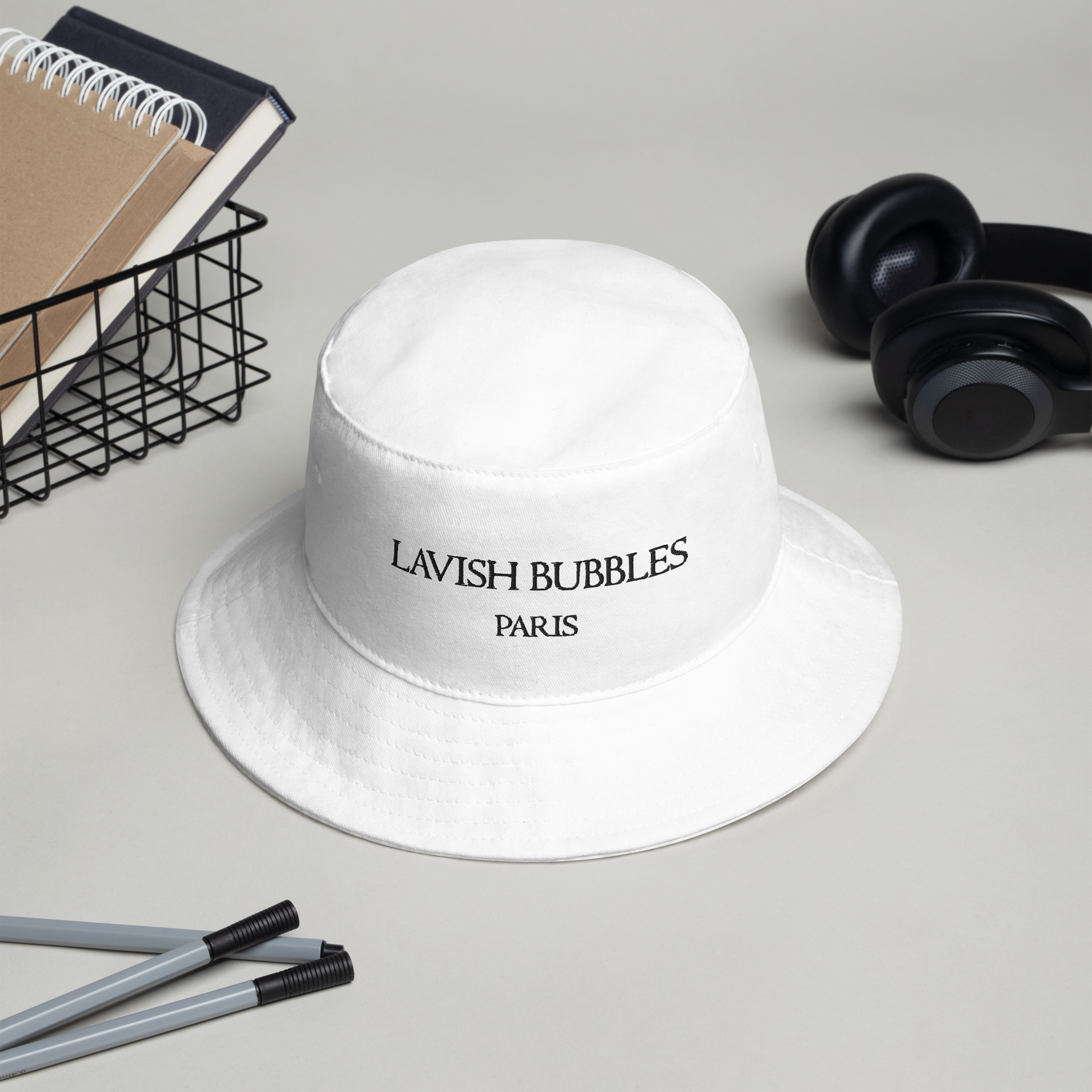 Paris Lavish Bubbles (Black) - Bucket Hat - LAVISH BUBBLES