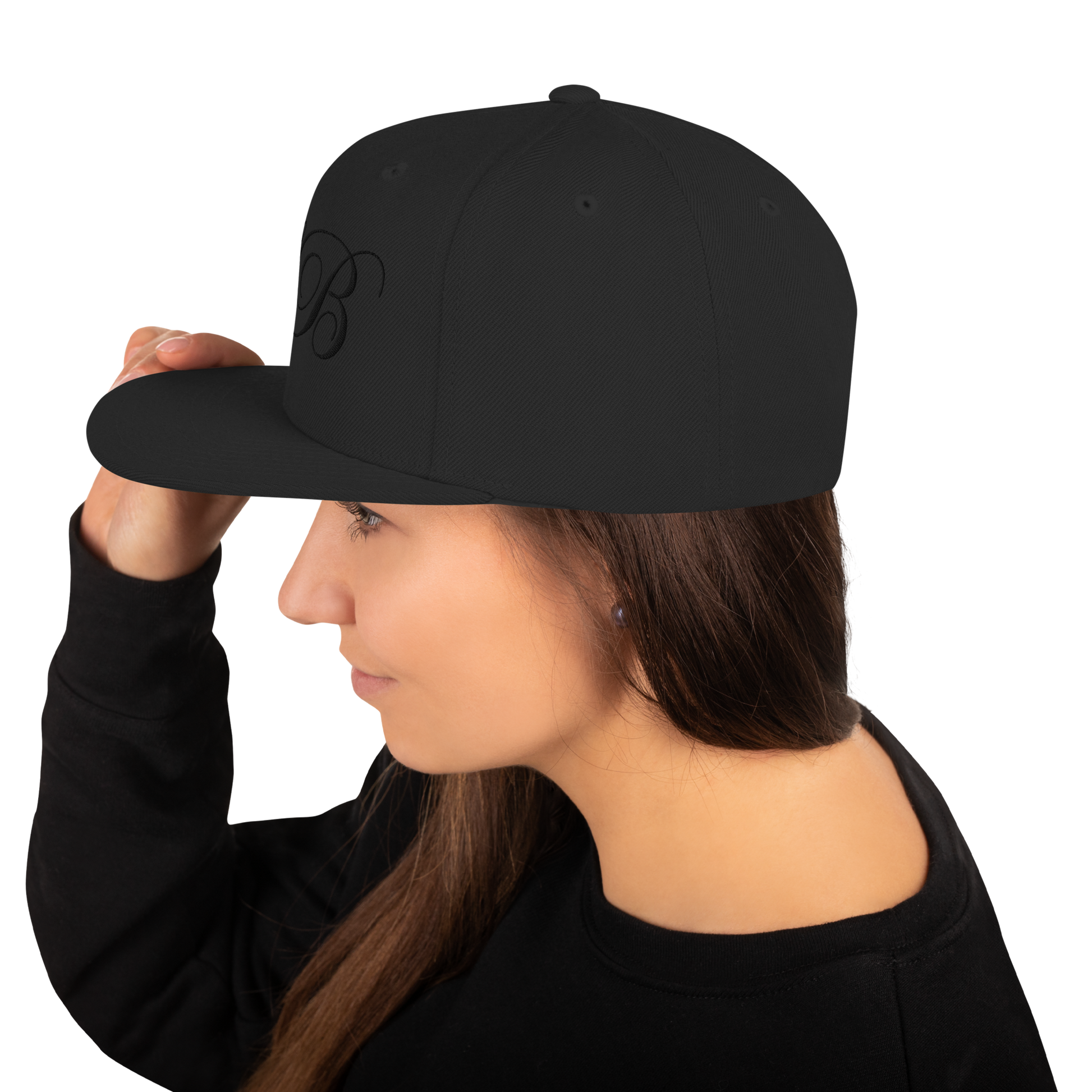 calligraphy Snapback Hat (Black) - Lavish Bubbles - LAVISH BUBBLES