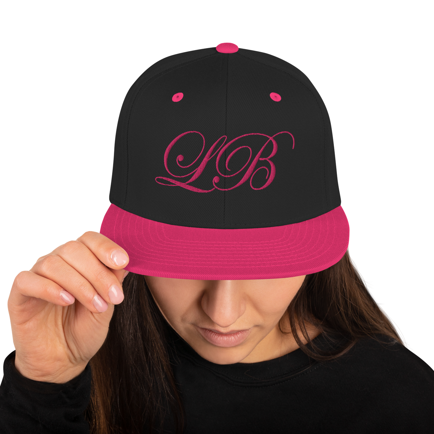 calligraphy Snapback Hat (Pink) - Lavish Bubbles - LAVISH BUBBLES