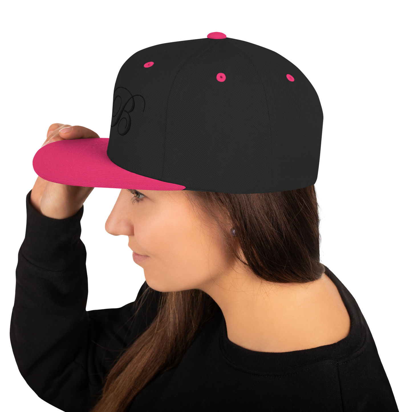 calligraphy Snapback Hat (Black) - Lavish Bubbles - LAVISH BUBBLES