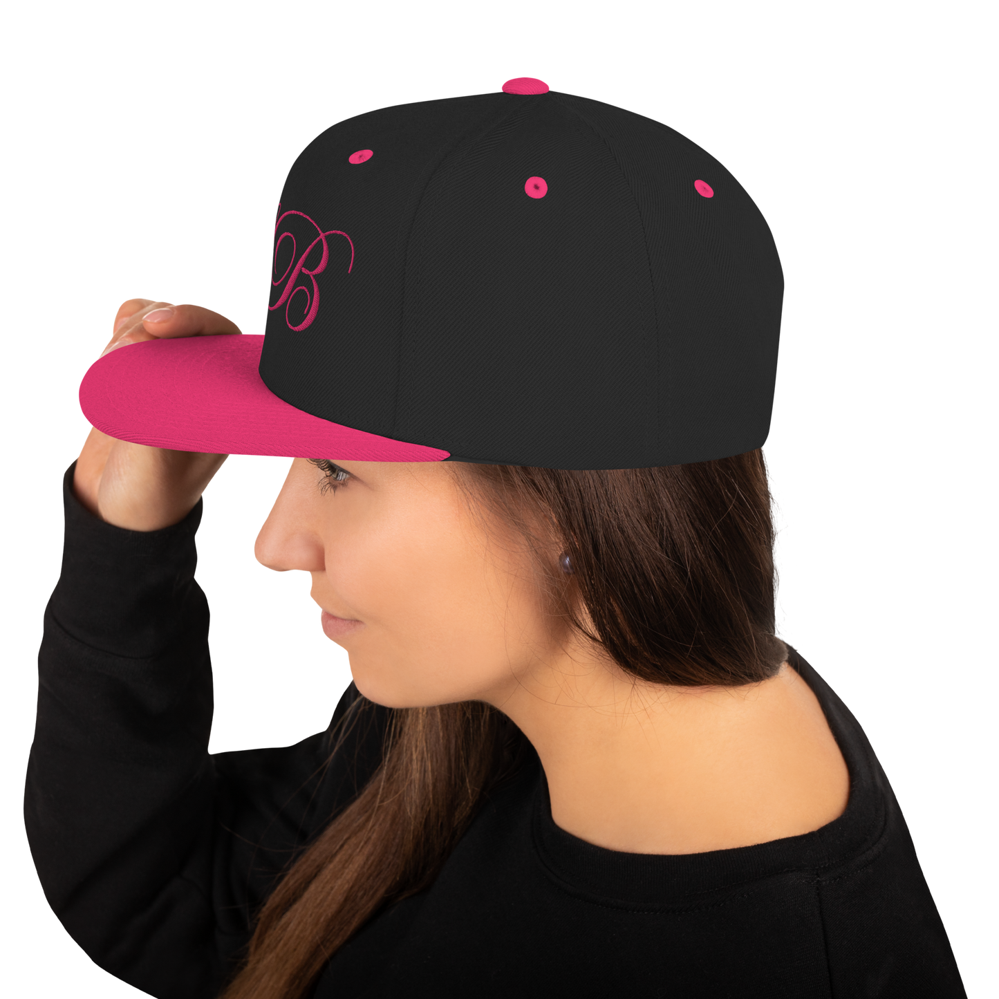 calligraphy Snapback Hat (Pink) - Lavish Bubbles - LAVISH BUBBLES