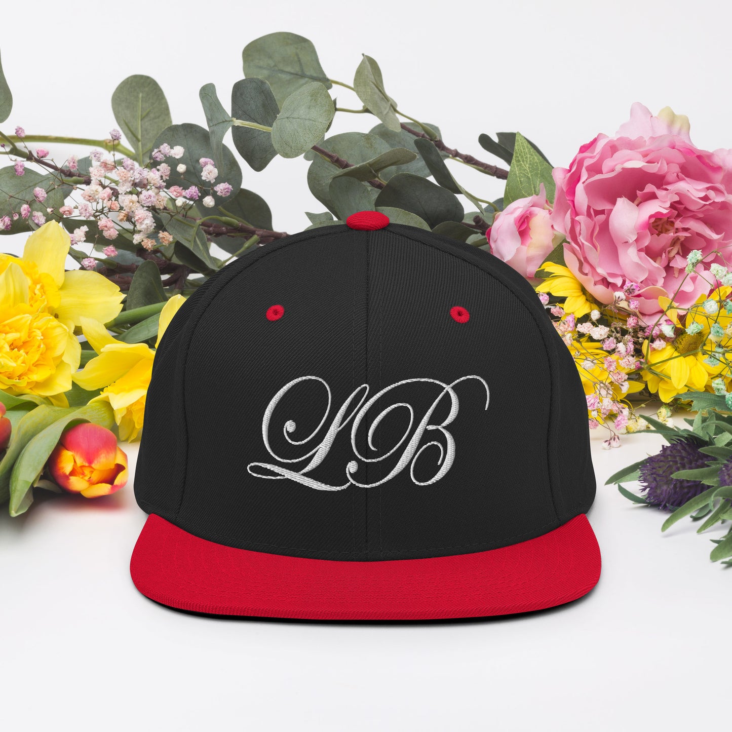 calligraphy Snapback Hat (White) - Lavish Bubbles - LAVISH BUBBLES