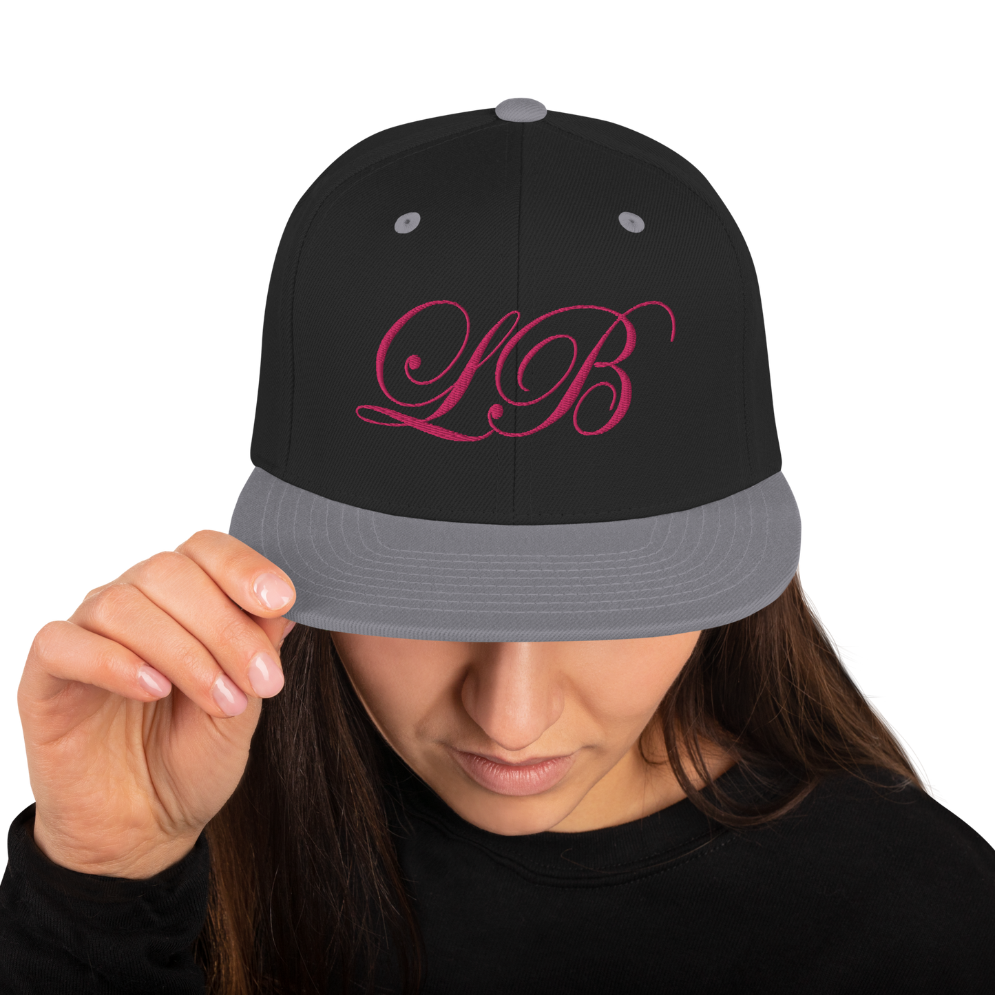 calligraphy Snapback Hat (Pink) - Lavish Bubbles - LAVISH BUBBLES