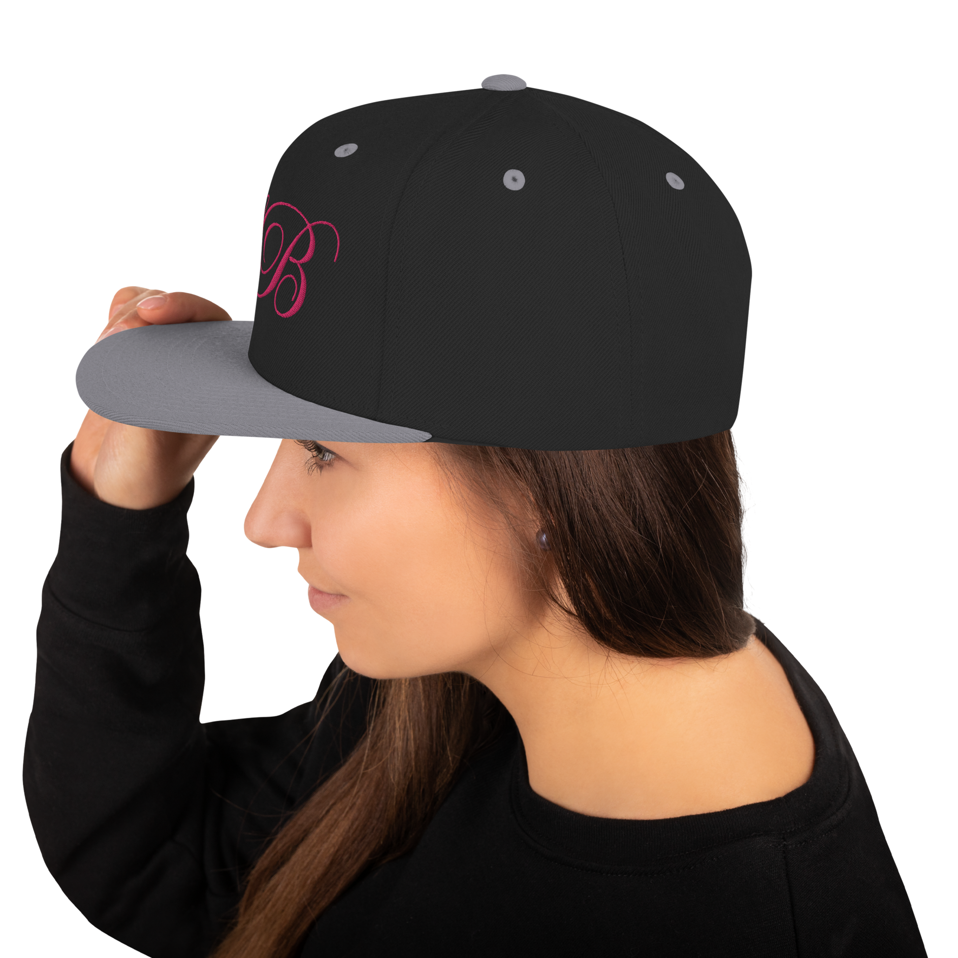 calligraphy Snapback Hat (Pink) - Lavish Bubbles - LAVISH BUBBLES