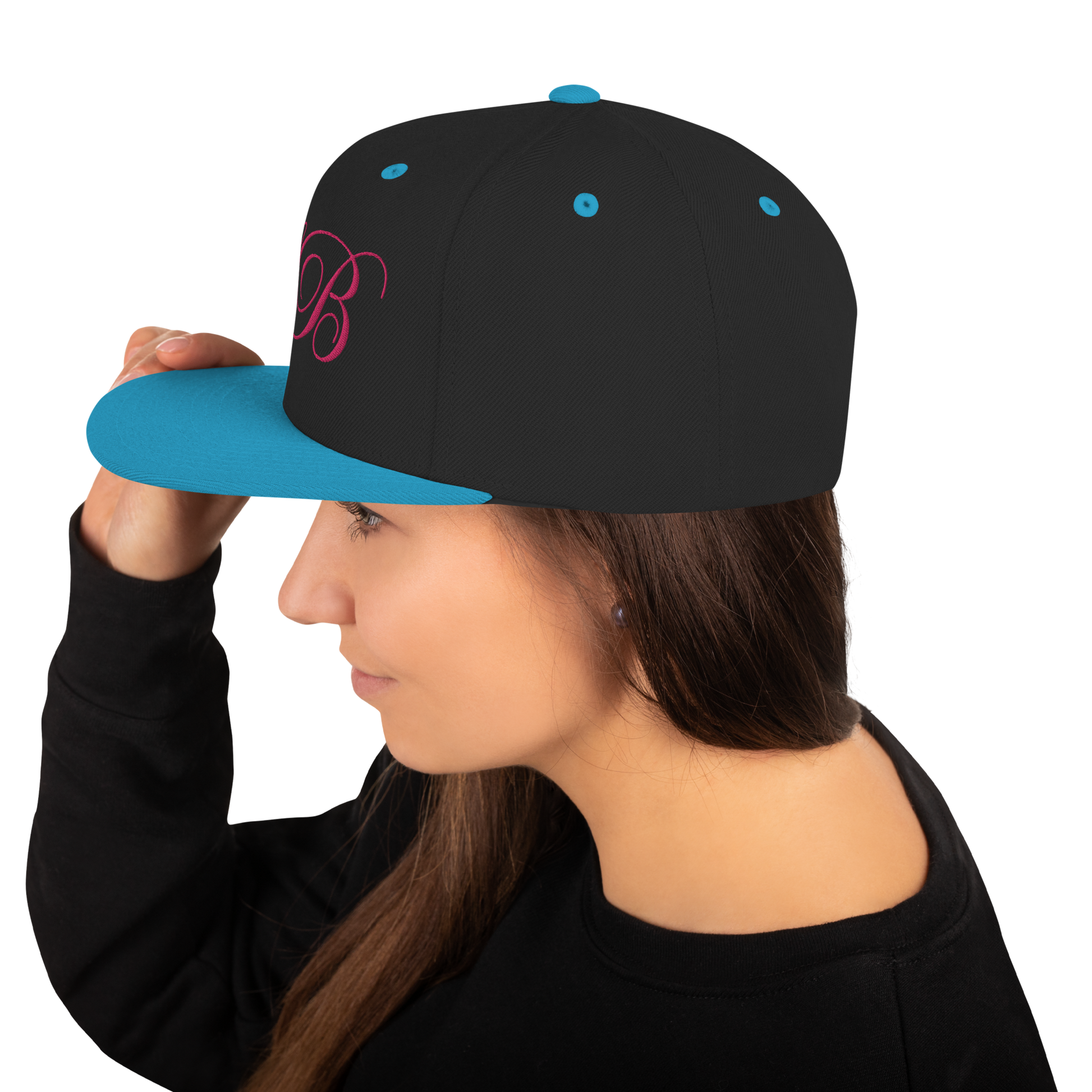 calligraphy Snapback Hat (Pink) - Lavish Bubbles - LAVISH BUBBLES