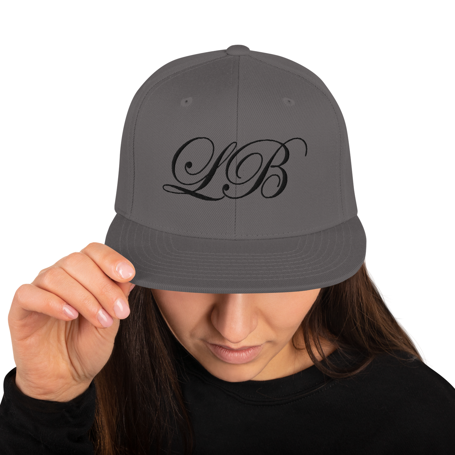 calligraphy Snapback Hat (Black) - Lavish Bubbles - LAVISH BUBBLES