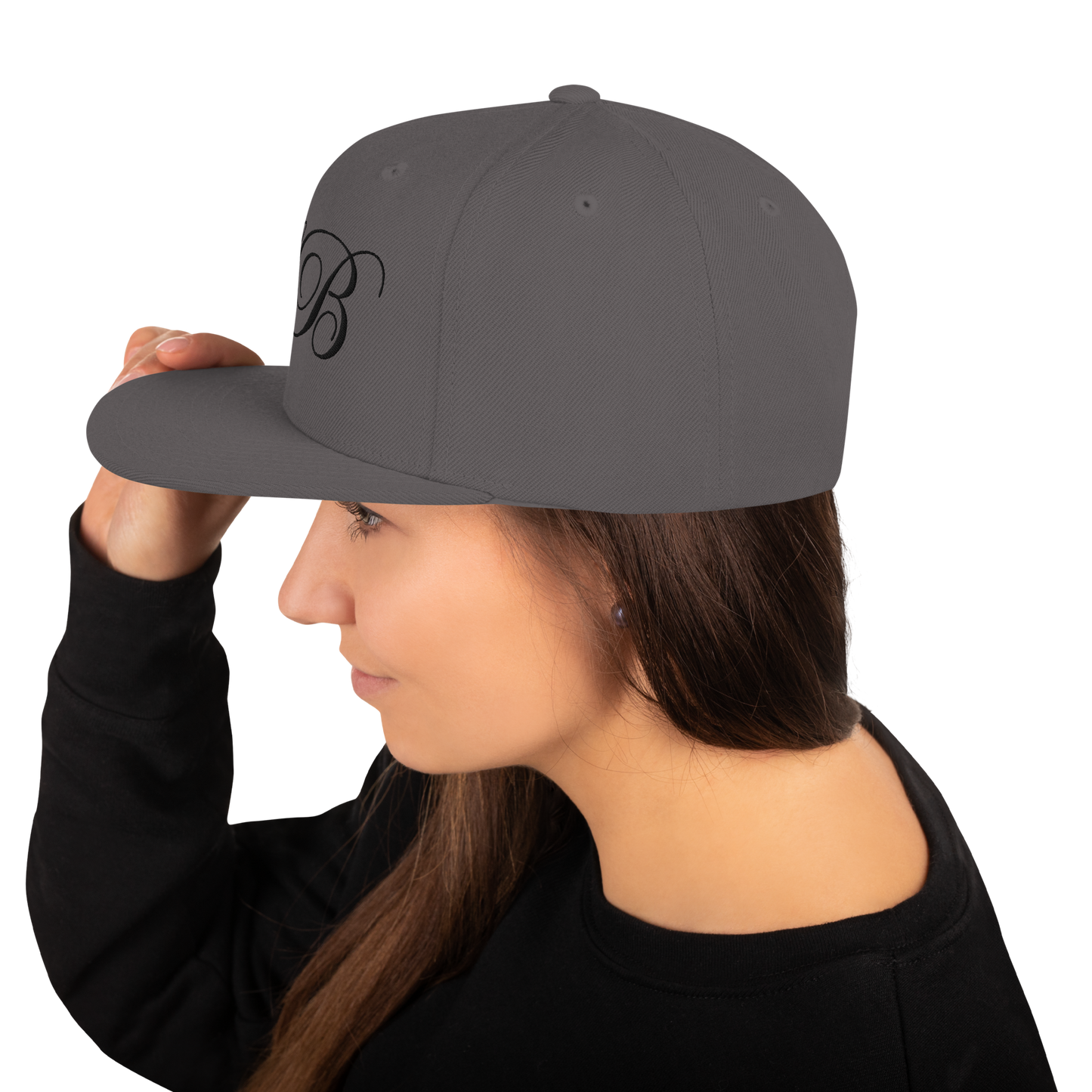 calligraphy Snapback Hat (Black) - Lavish Bubbles - LAVISH BUBBLES