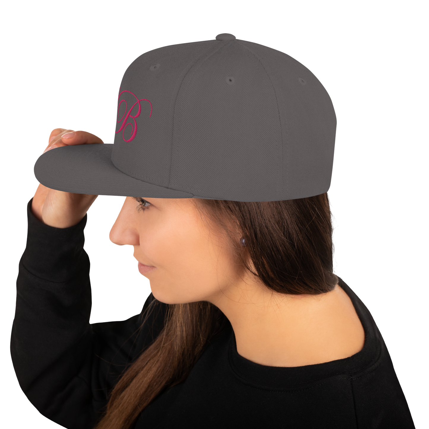 calligraphy Snapback Hat (Pink) - Lavish Bubbles - LAVISH BUBBLES