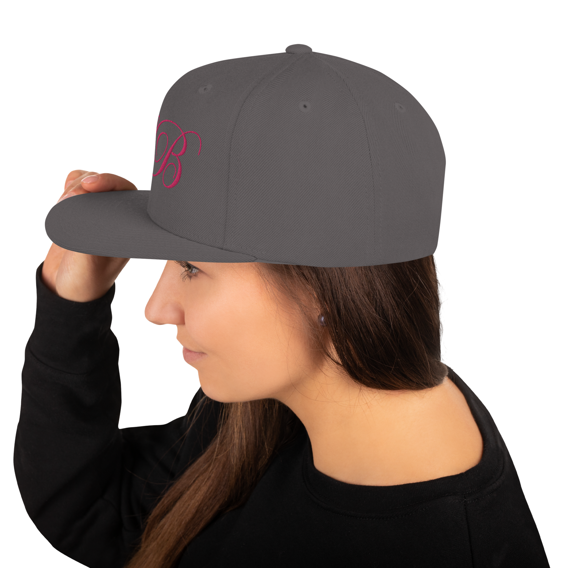 calligraphy Snapback Hat (Pink) - Lavish Bubbles - LAVISH BUBBLES