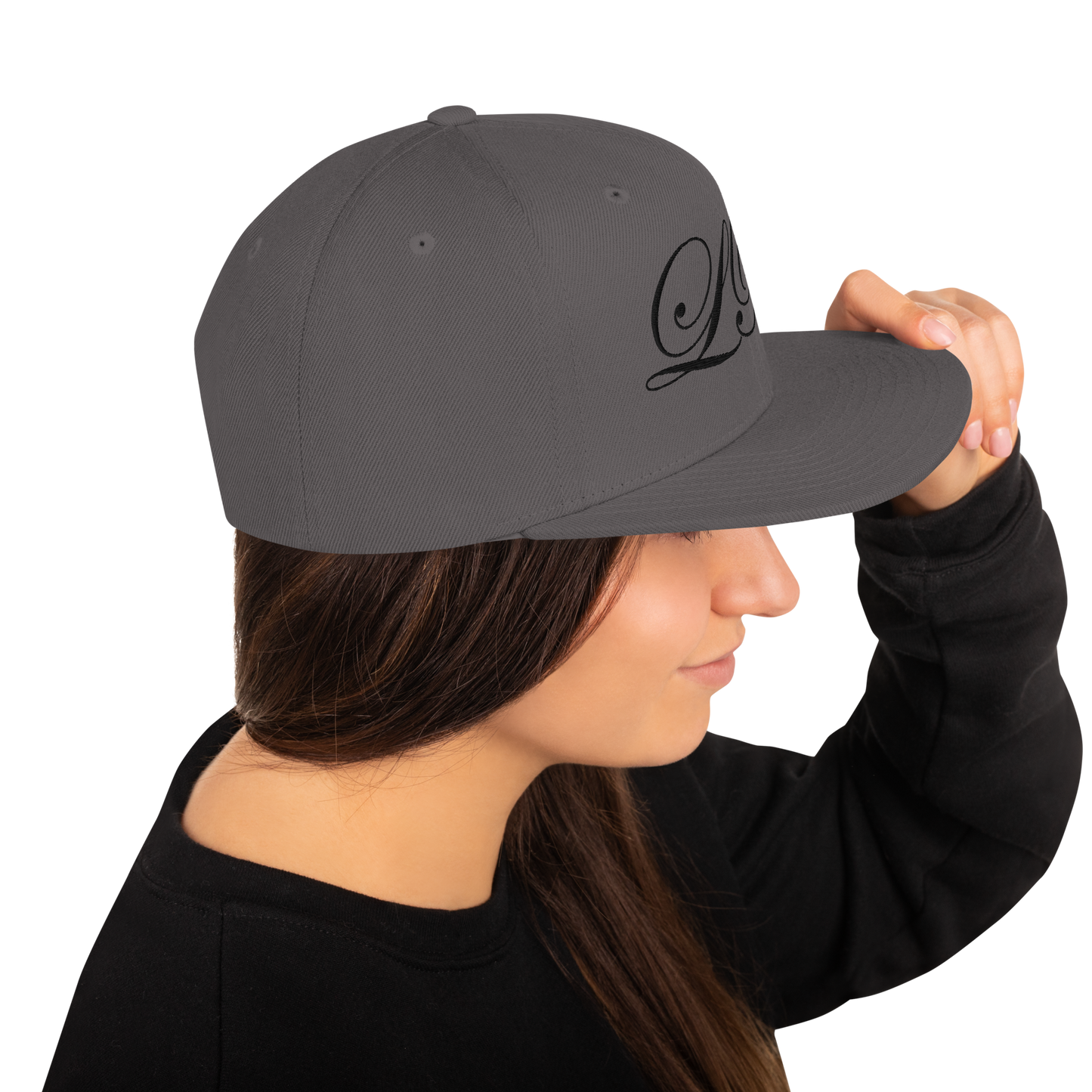 calligraphy Snapback Hat (Black) - Lavish Bubbles - LAVISH BUBBLES