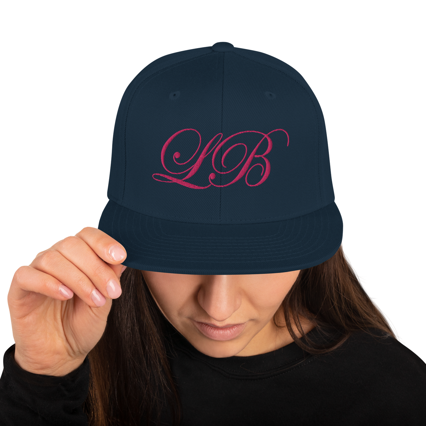 calligraphy Snapback Hat (Pink) - Lavish Bubbles - LAVISH BUBBLES