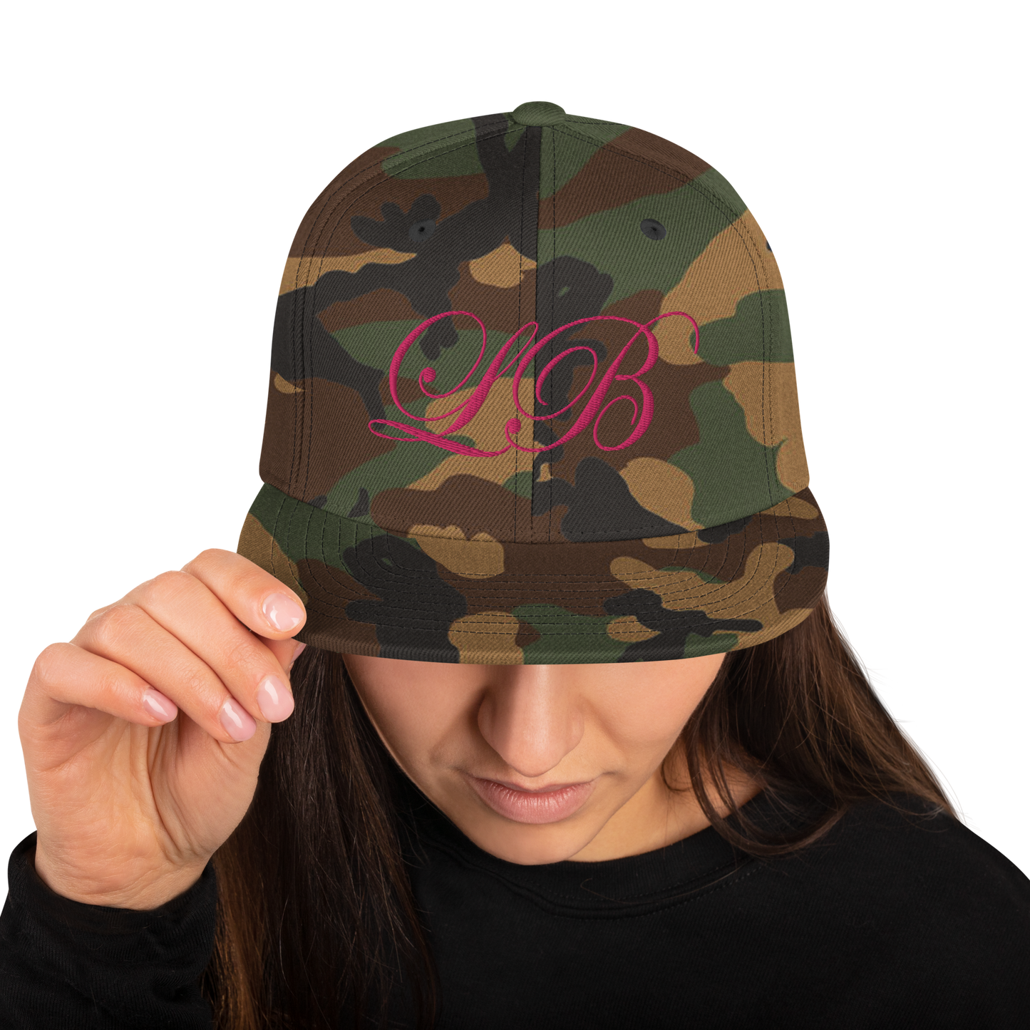 calligraphy Snapback Hat (Pink) - Lavish Bubbles - LAVISH BUBBLES