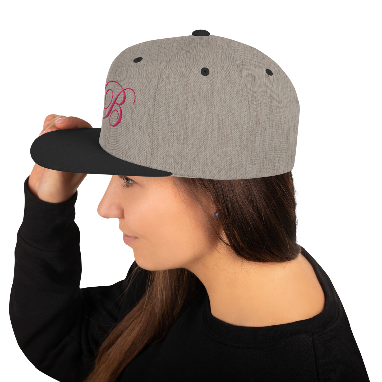 calligraphy Snapback Hat (Pink) - Lavish Bubbles - LAVISH BUBBLES