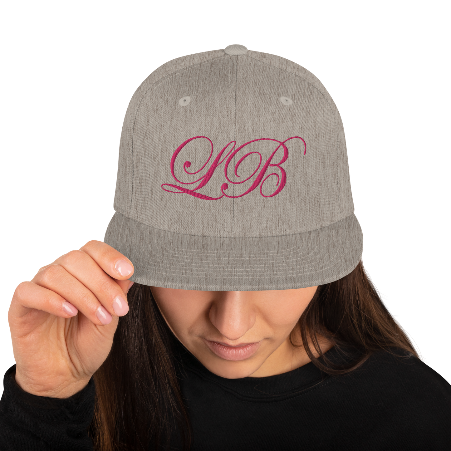 calligraphy Snapback Hat (Pink) - Lavish Bubbles - LAVISH BUBBLES