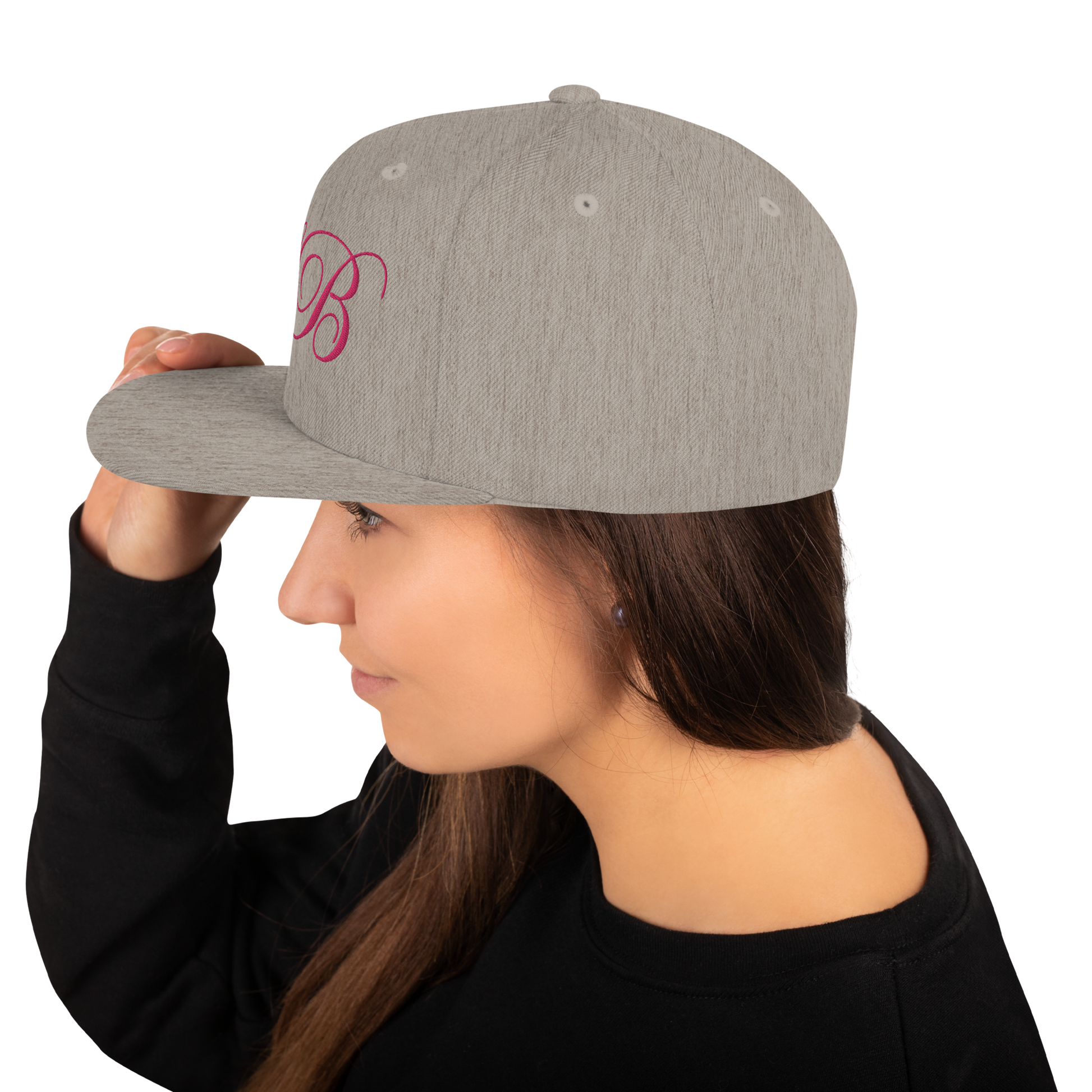 calligraphy Snapback Hat (Pink) - Lavish Bubbles - LAVISH BUBBLES