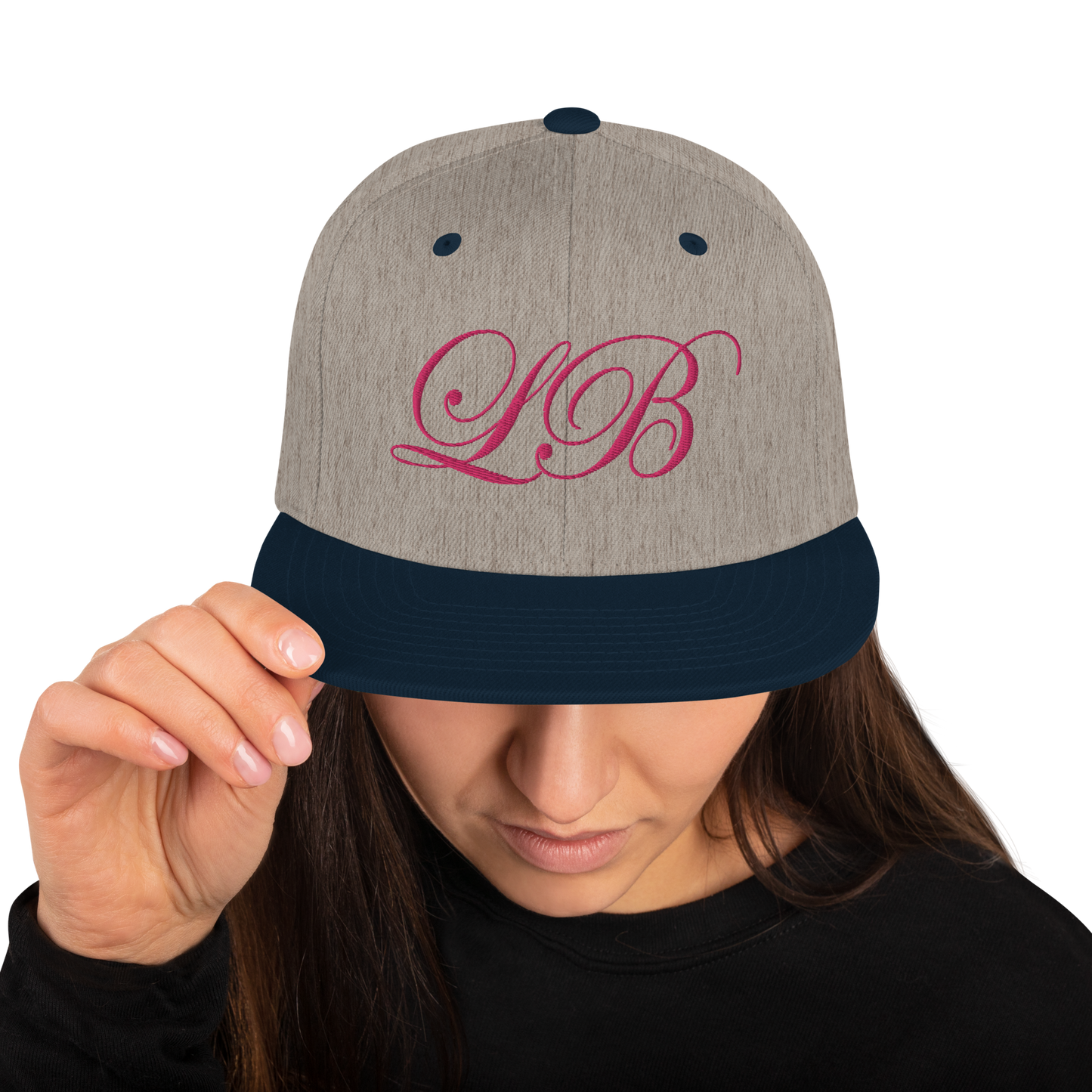 calligraphy Snapback Hat (Pink) - Lavish Bubbles - LAVISH BUBBLES