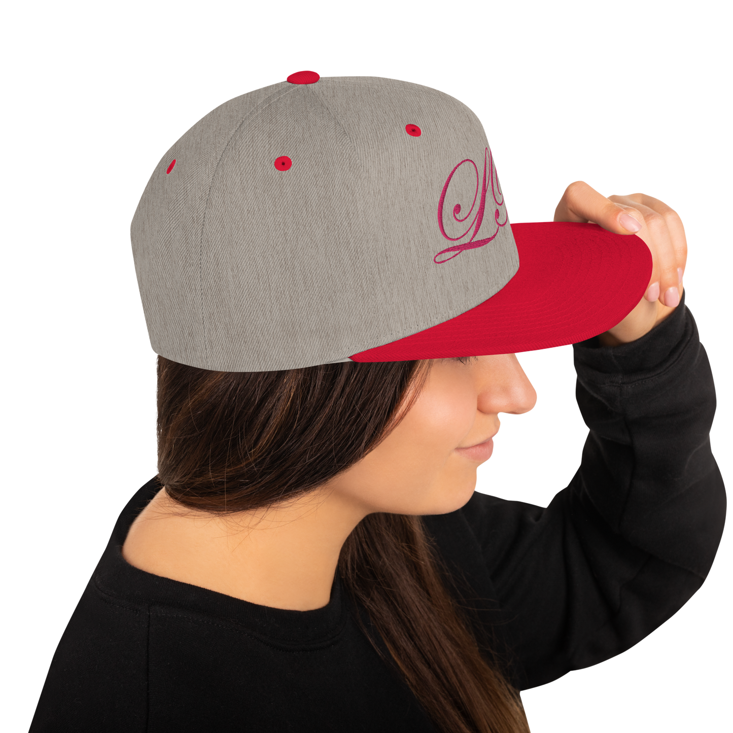 calligraphy Snapback Hat (Pink) - Lavish Bubbles - LAVISH BUBBLES