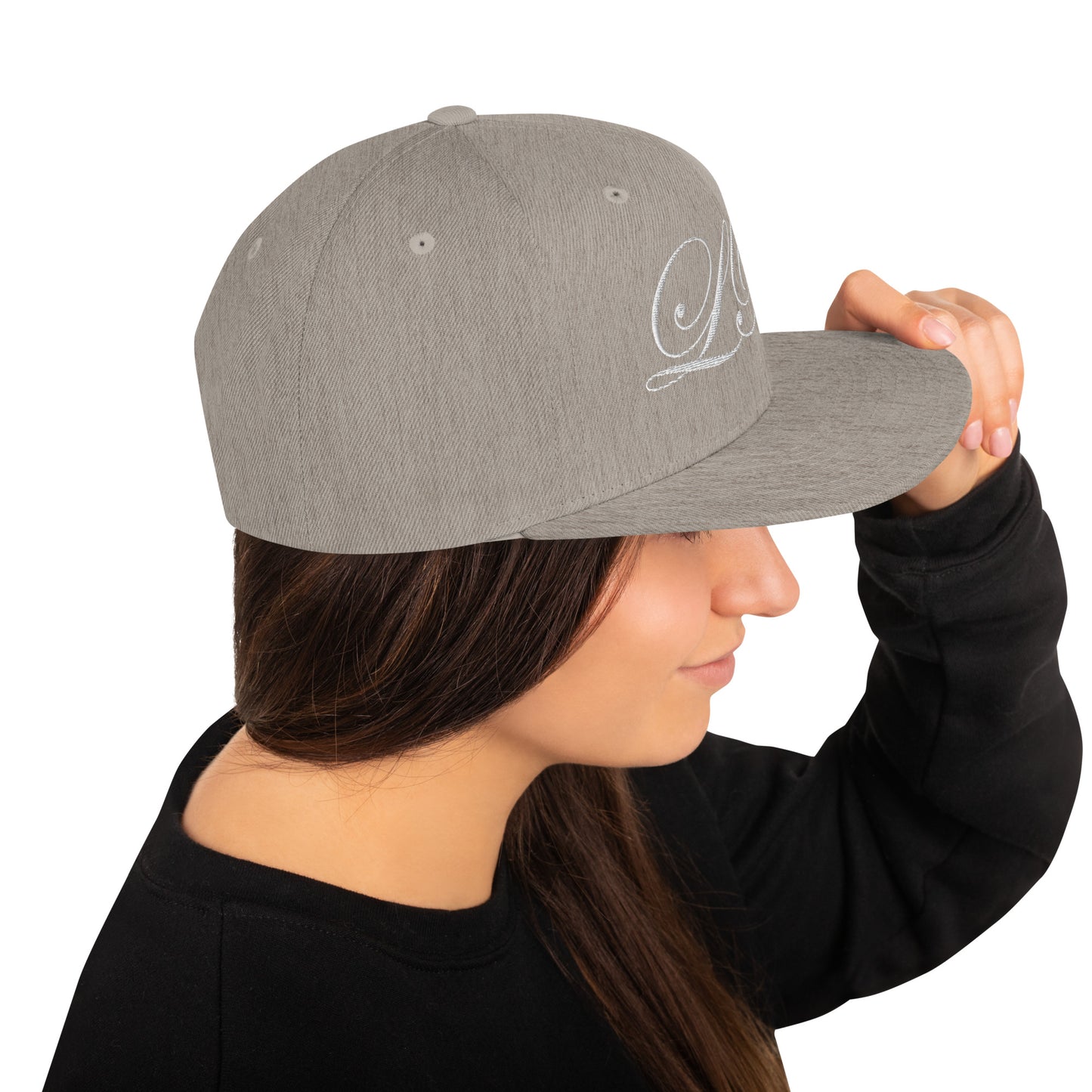 calligraphy Snapback Hat (White) - Lavish Bubbles - LAVISH BUBBLES