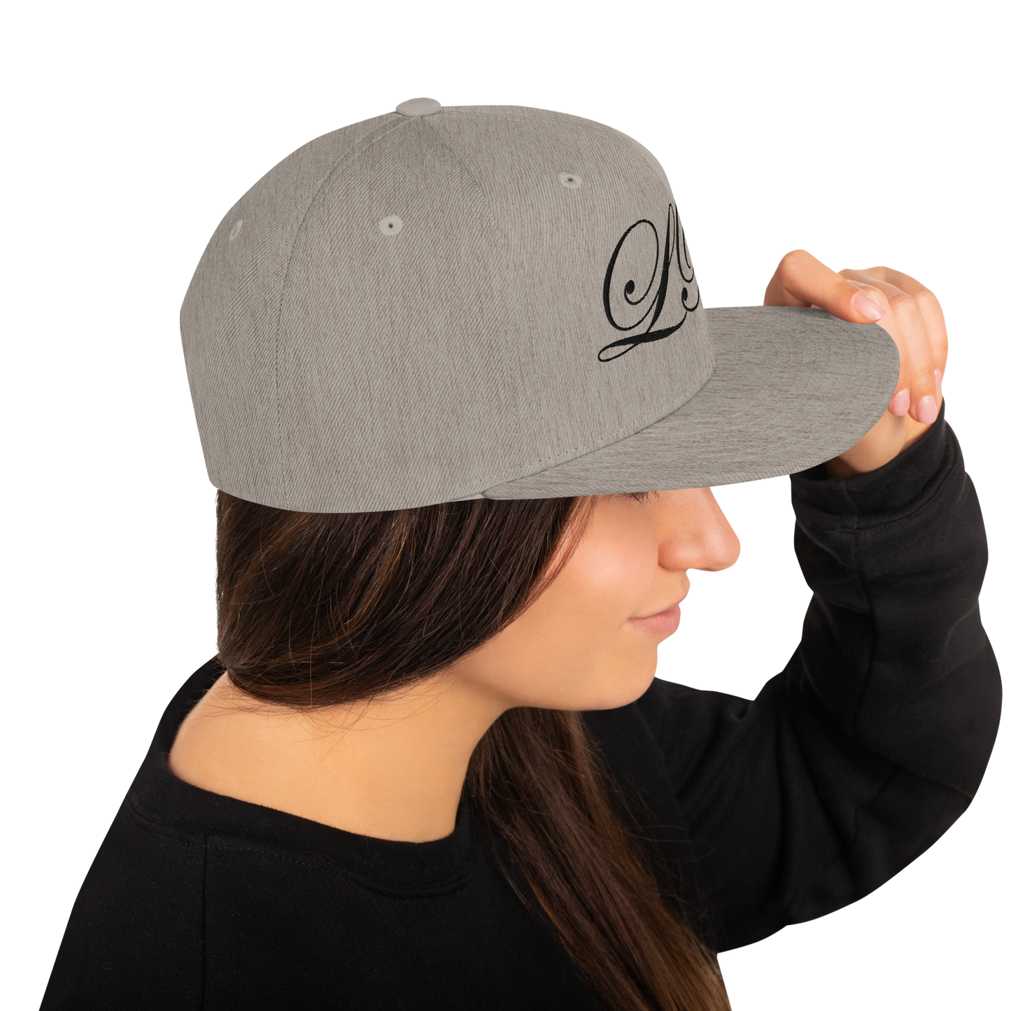 calligraphy Snapback Hat (Black) - Lavish Bubbles - LAVISH BUBBLES