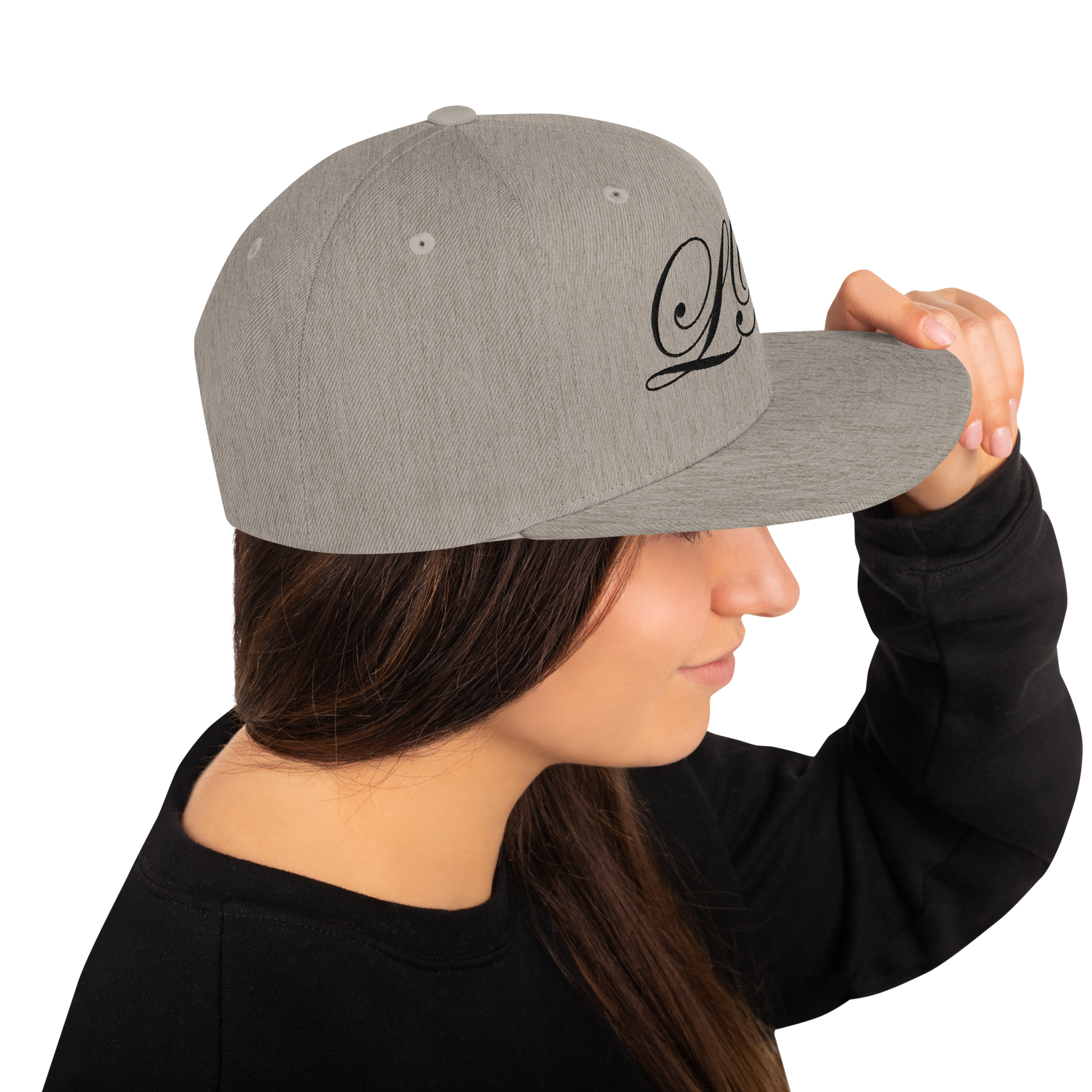 calligraphy Snapback Hat (Black) - Lavish Bubbles - LAVISH BUBBLES