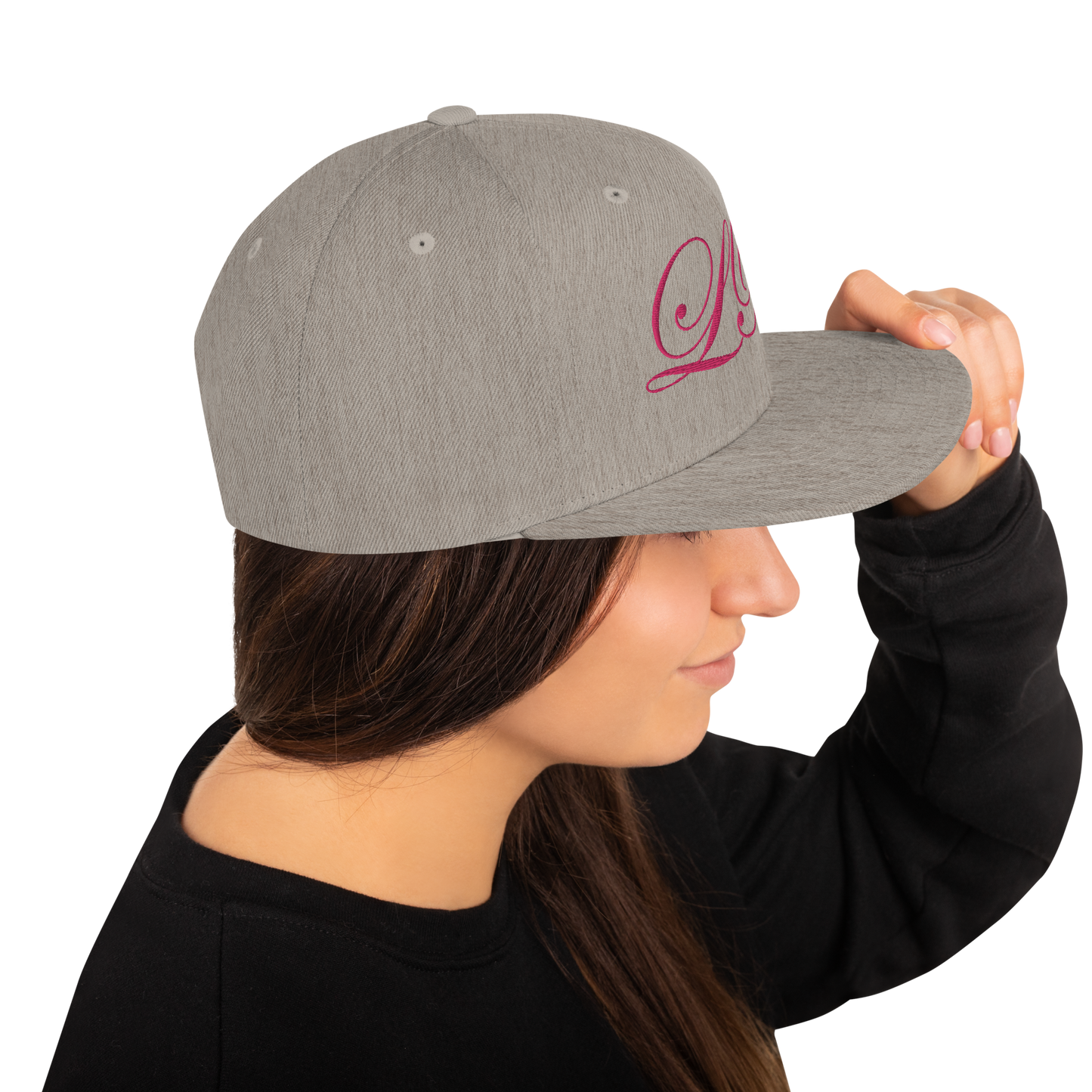 calligraphy Snapback Hat (Pink) - Lavish Bubbles - LAVISH BUBBLES