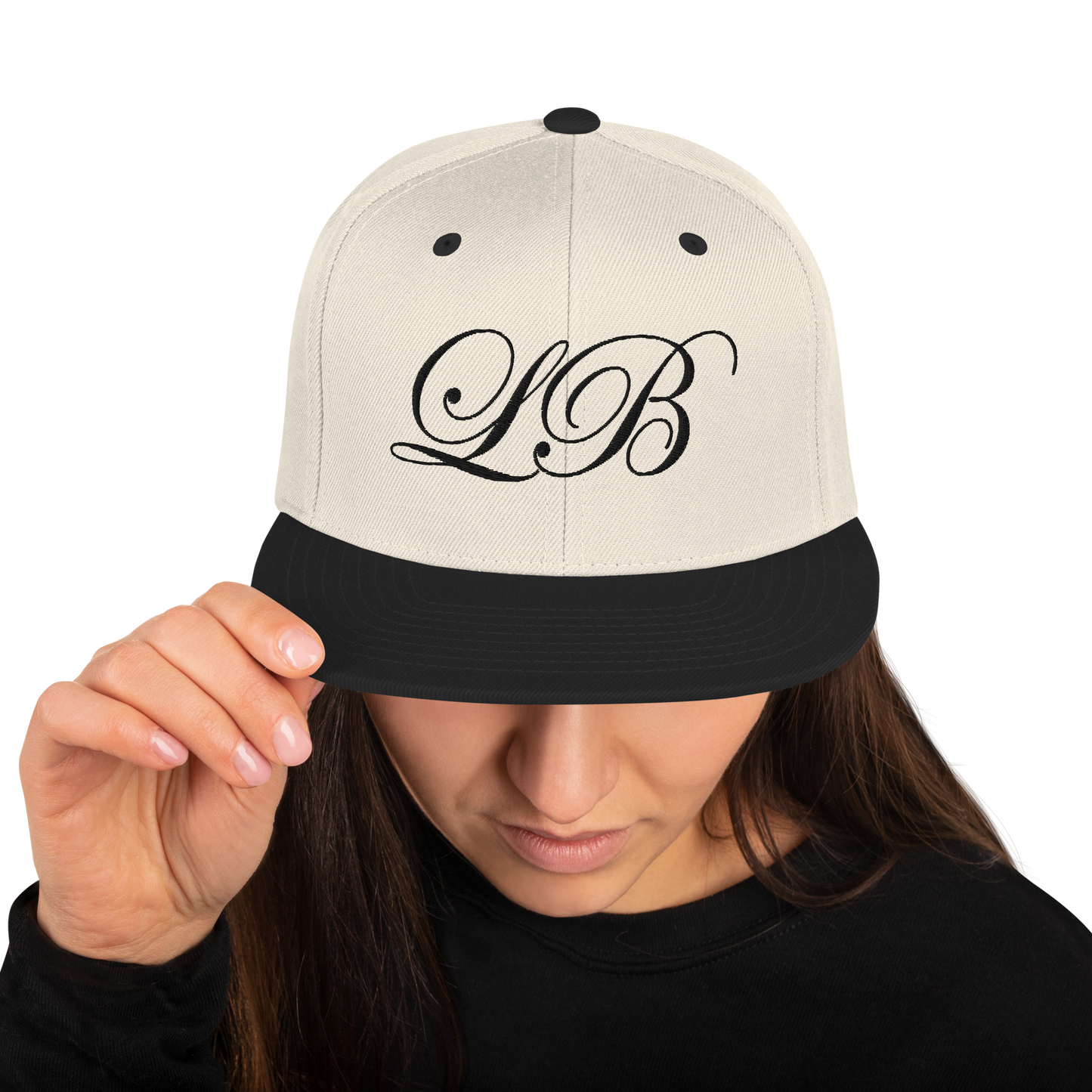 calligraphy Snapback Hat (Black) - Lavish Bubbles - LAVISH BUBBLES