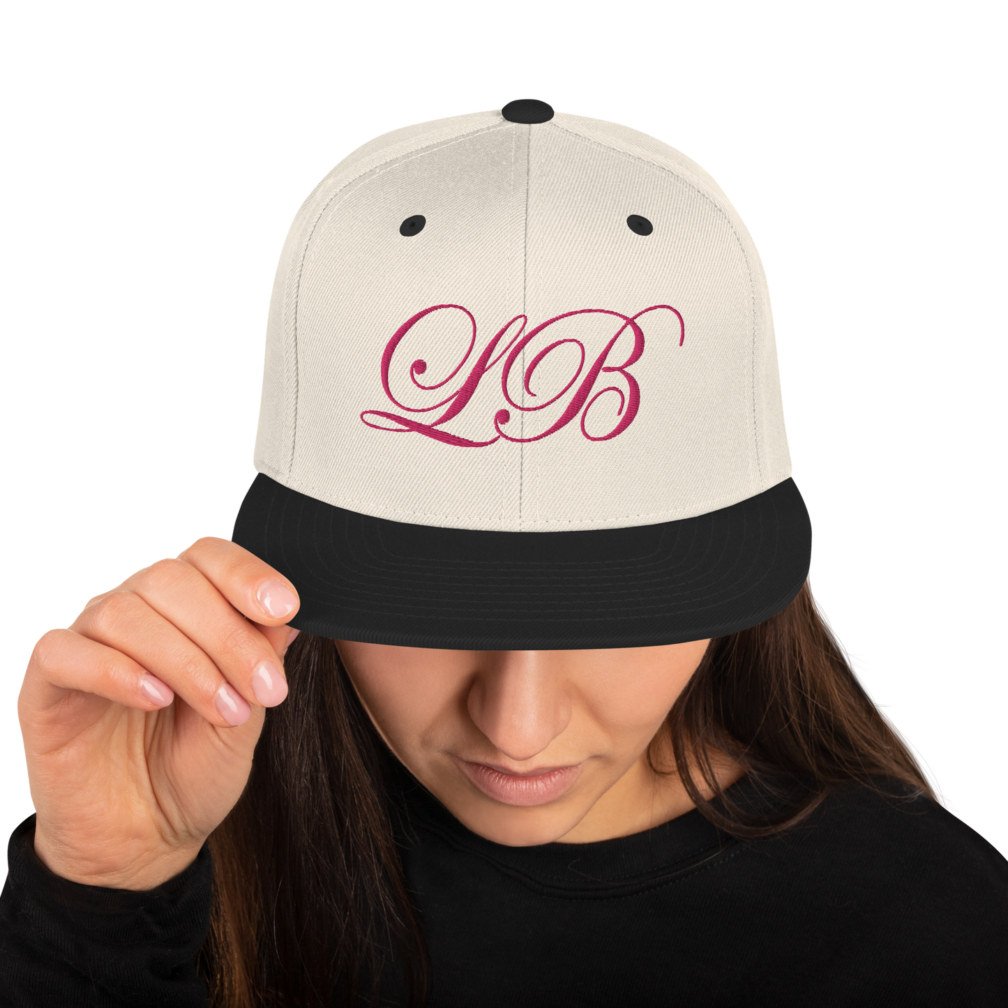 calligraphy Snapback Hat (Pink) - Lavish Bubbles - LAVISH BUBBLES