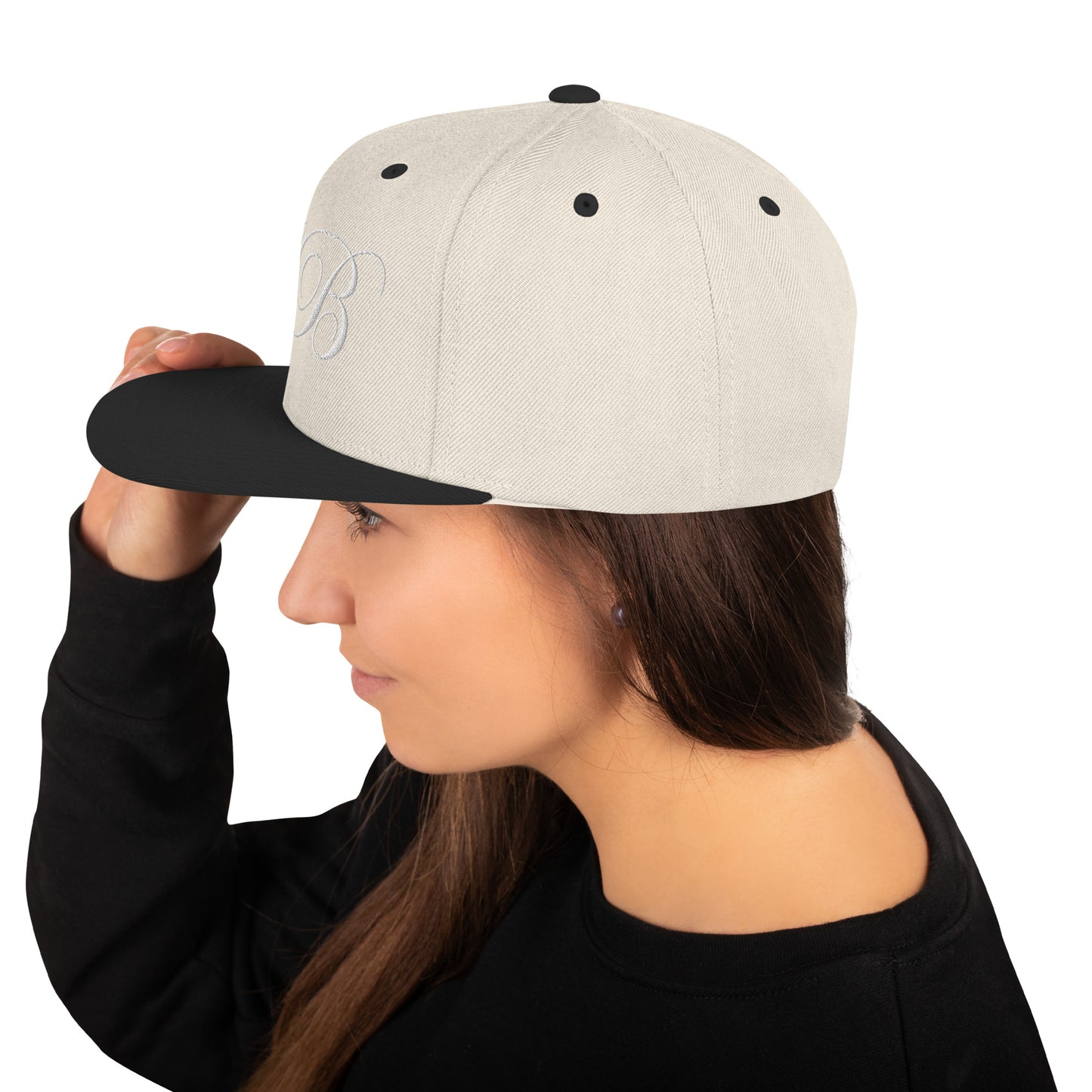 calligraphy Snapback Hat (White) - Lavish Bubbles - LAVISH BUBBLES