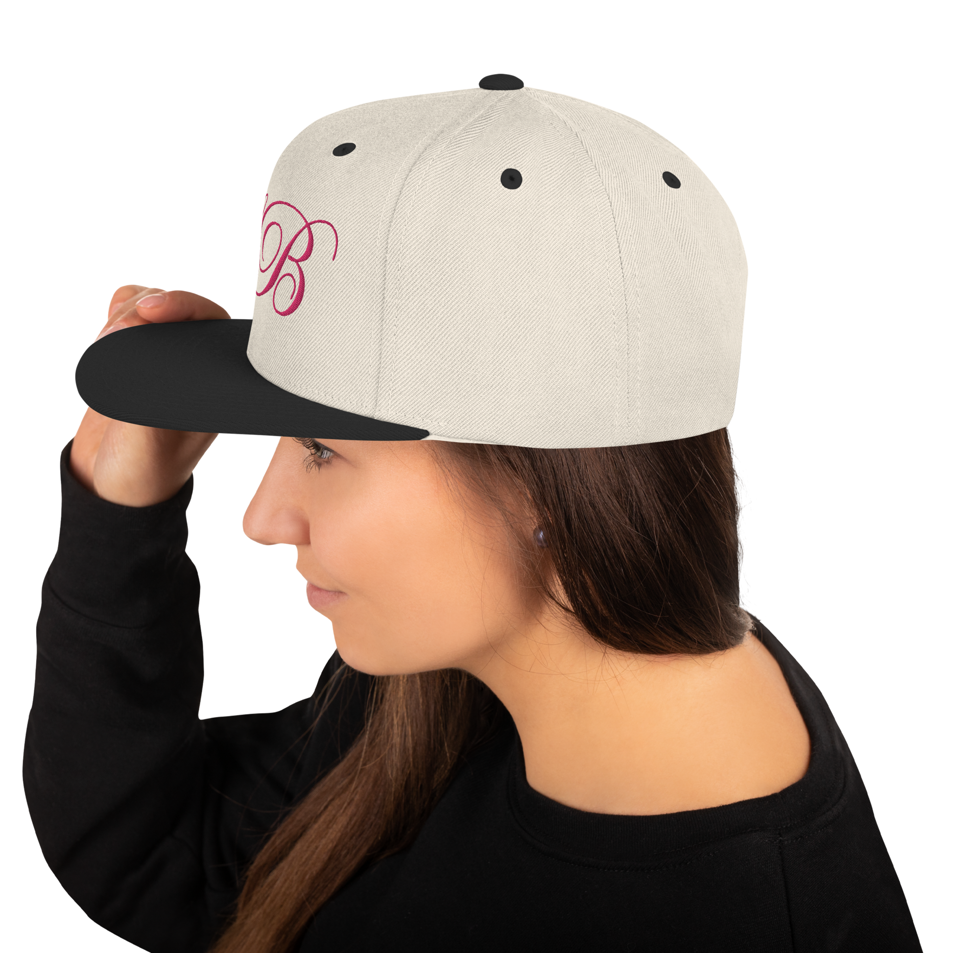 calligraphy Snapback Hat (Pink) - Lavish Bubbles - LAVISH BUBBLES