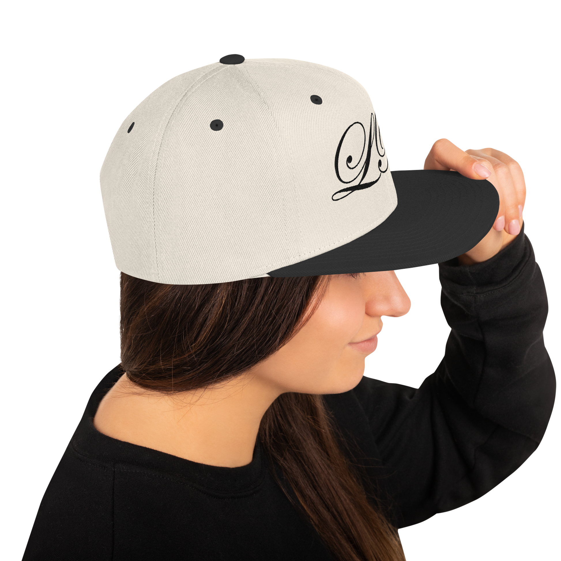 calligraphy Snapback Hat (Black) - Lavish Bubbles - LAVISH BUBBLES