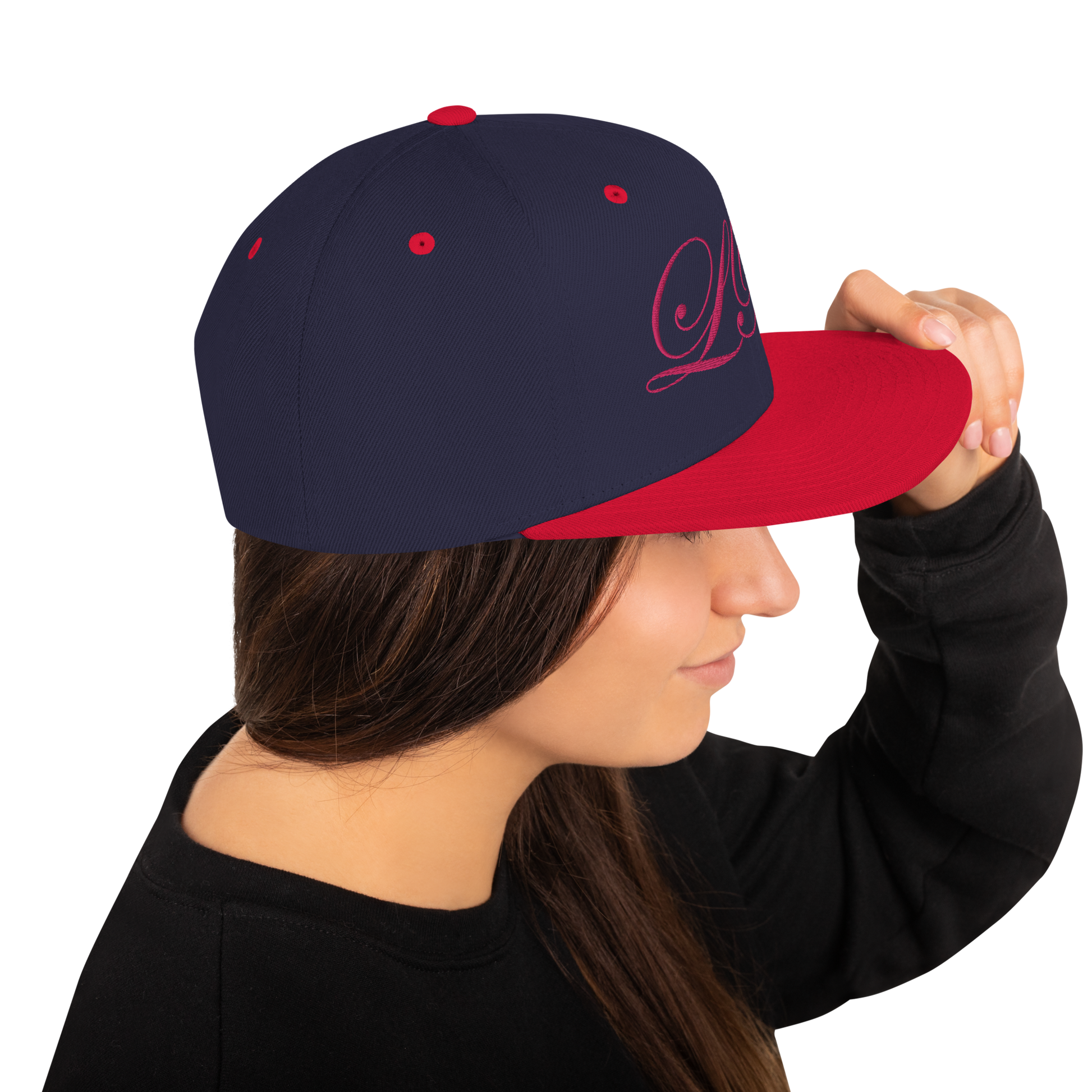 calligraphy Snapback Hat (Pink) - Lavish Bubbles - LAVISH BUBBLES