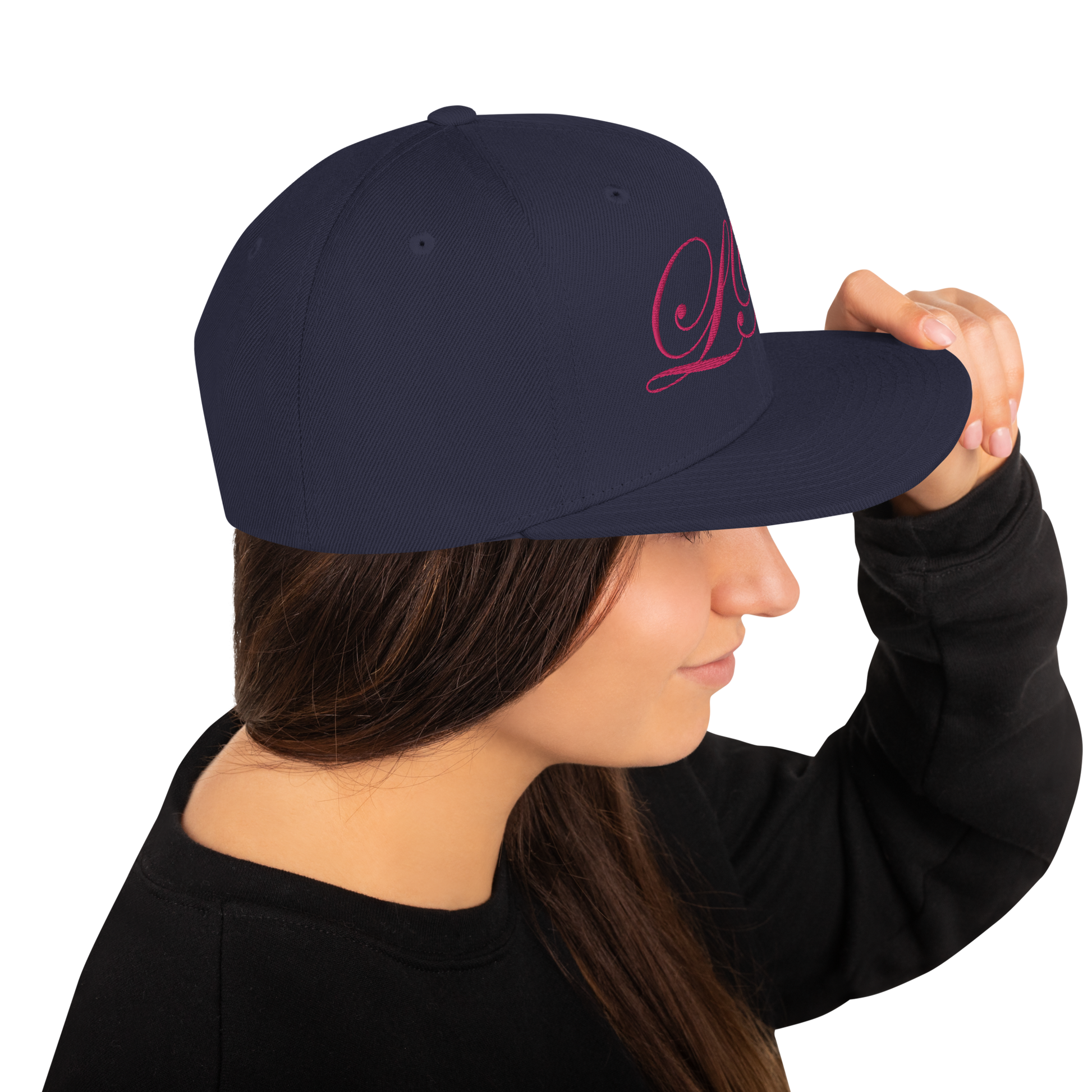 calligraphy Snapback Hat (Pink) - Lavish Bubbles - LAVISH BUBBLES