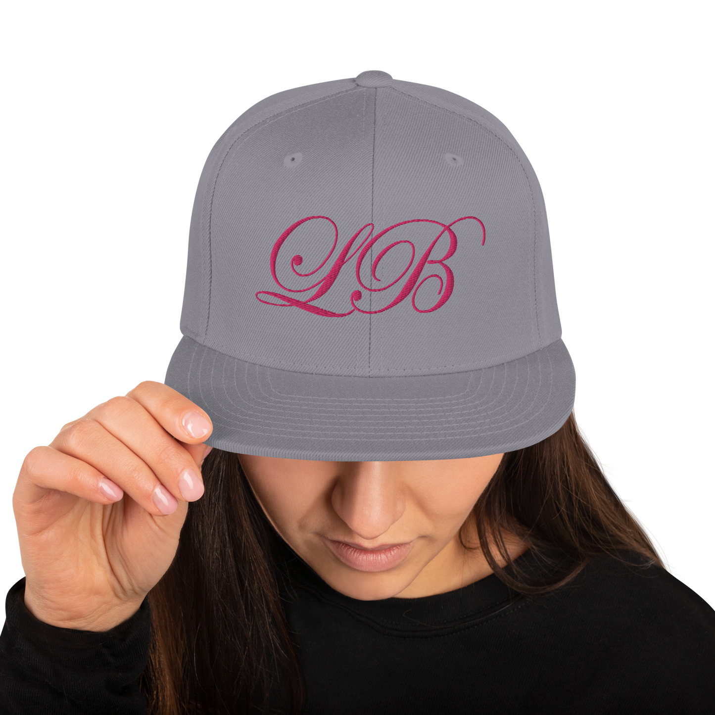 calligraphy Snapback Hat (Pink) - Lavish Bubbles - LAVISH BUBBLES