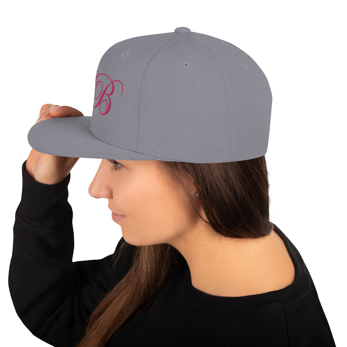 calligraphy Snapback Hat (Pink) - Lavish Bubbles - LAVISH BUBBLES