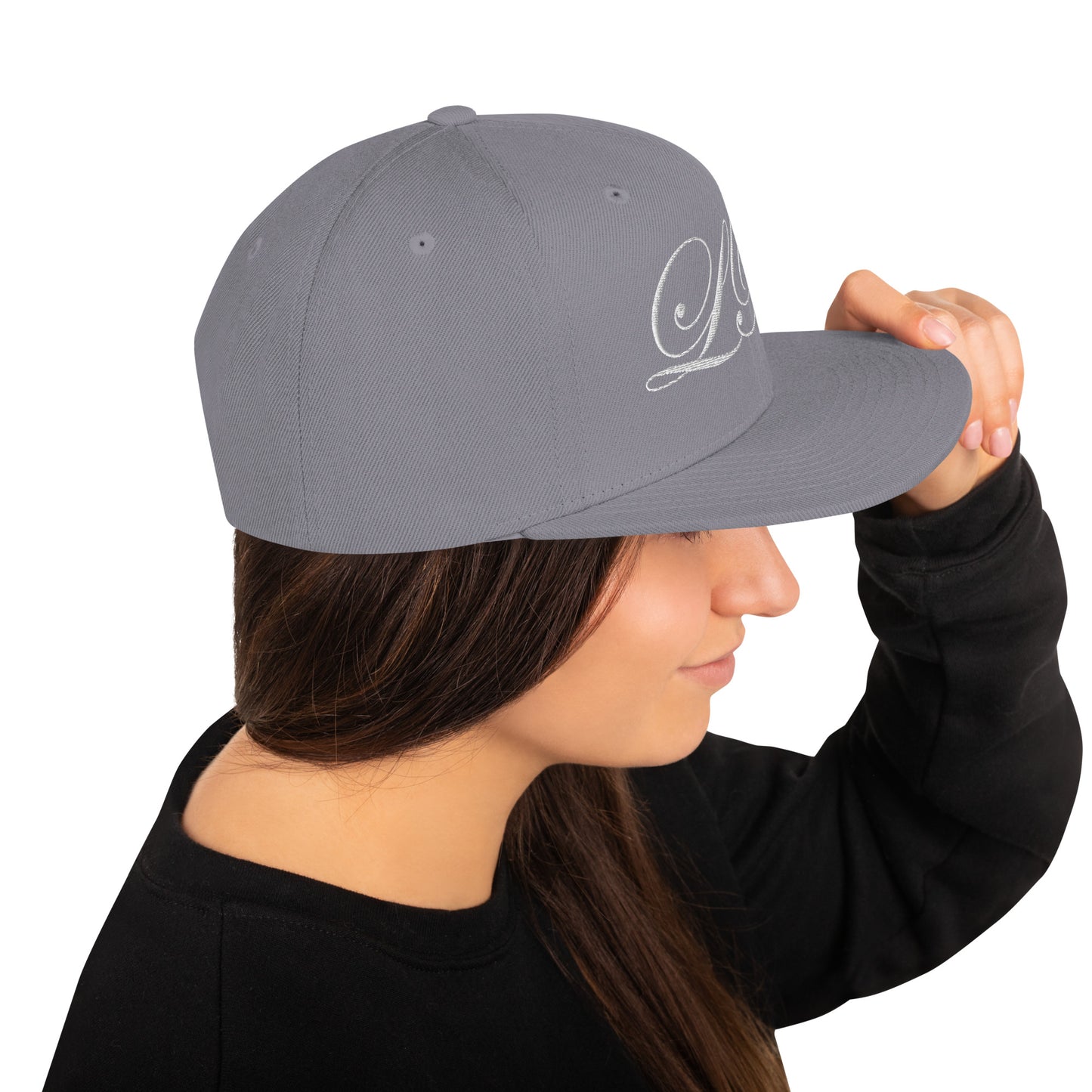 calligraphy Snapback Hat (White) - Lavish Bubbles - LAVISH BUBBLES