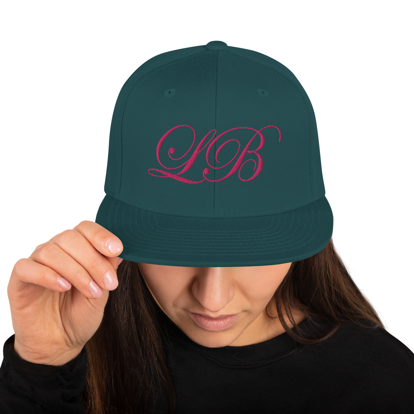 calligraphy Snapback Hat (Pink) - Lavish Bubbles - LAVISH BUBBLES