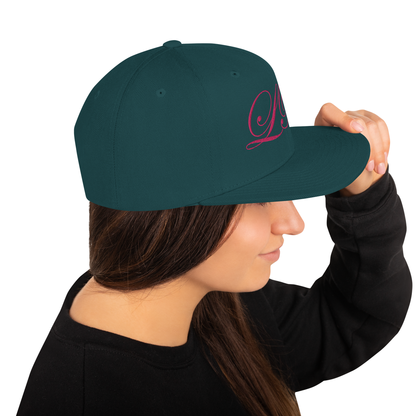 calligraphy Snapback Hat (Pink) - Lavish Bubbles - LAVISH BUBBLES