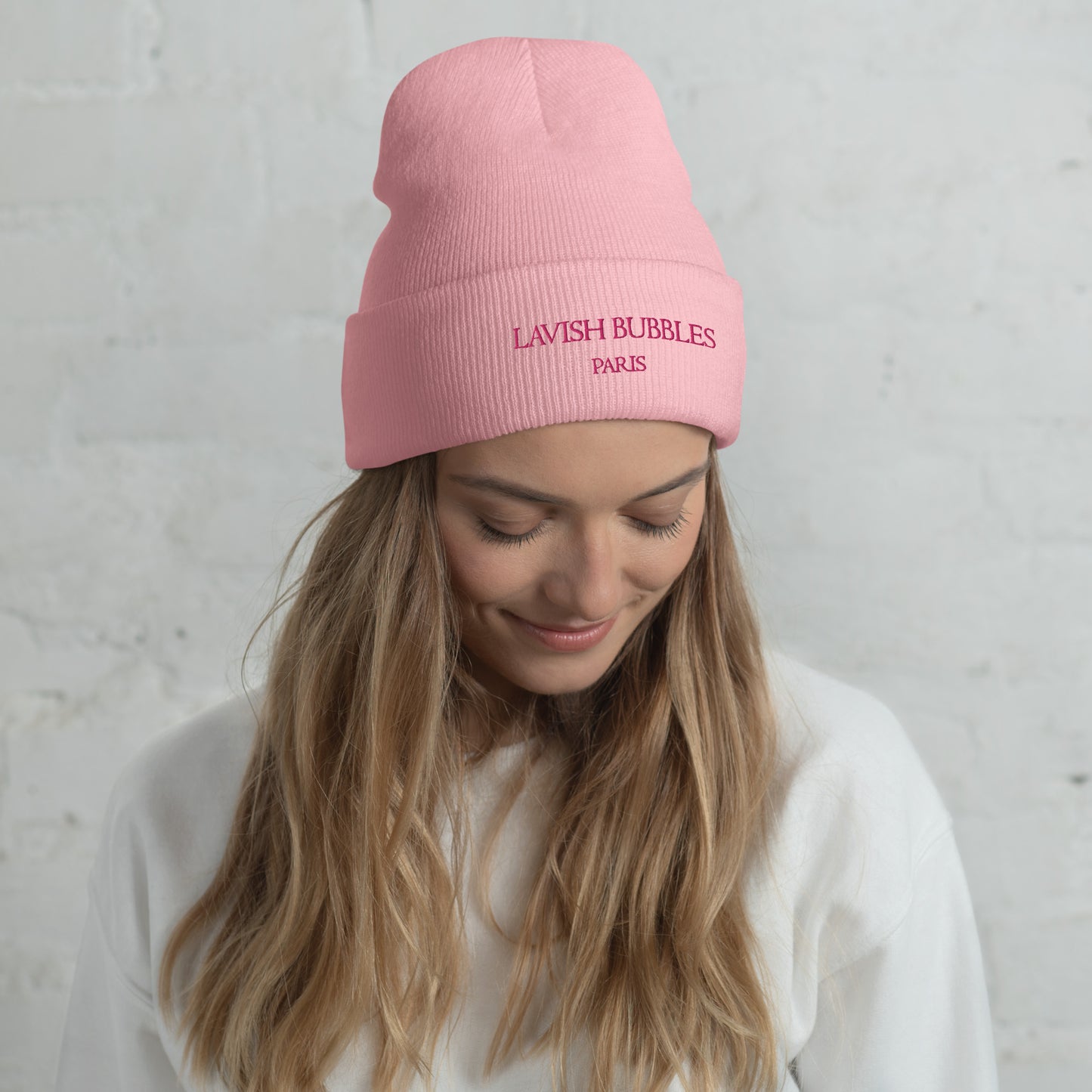 Paris Lavish Bubbles (Pink) - Cuffed Beanie - LAVISH BUBBLES