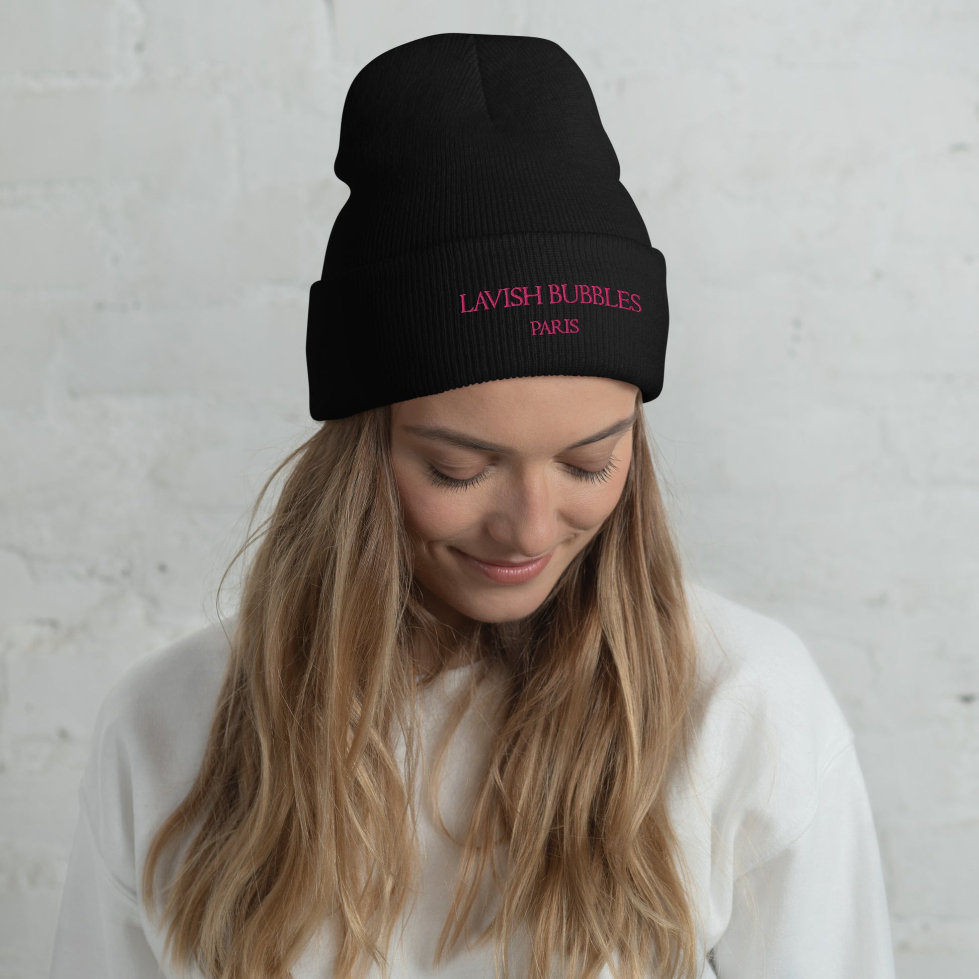 Paris Lavish Bubbles (Pink) - Cuffed Beanie - LAVISH BUBBLES