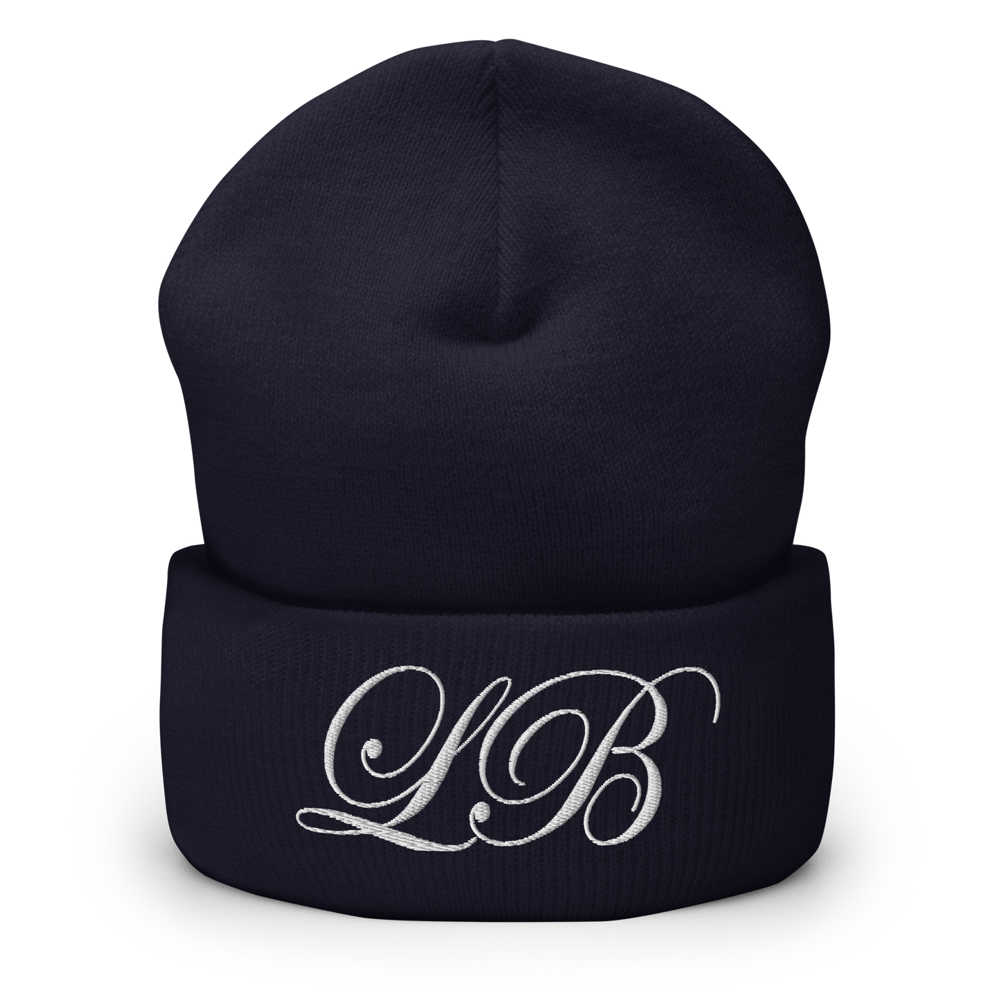 calligraphy Cuffed Beanie (White) - Lavish Bubbles - LAVISH BUBBLES