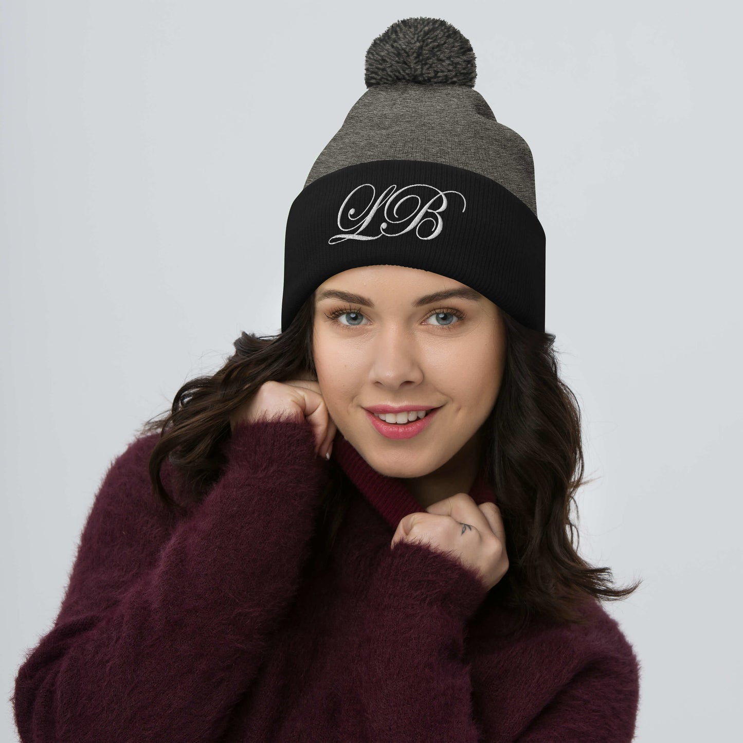 calligraphy - Pom-Pom Beanie - Lavish Bubbles - LAVISH BUBBLES