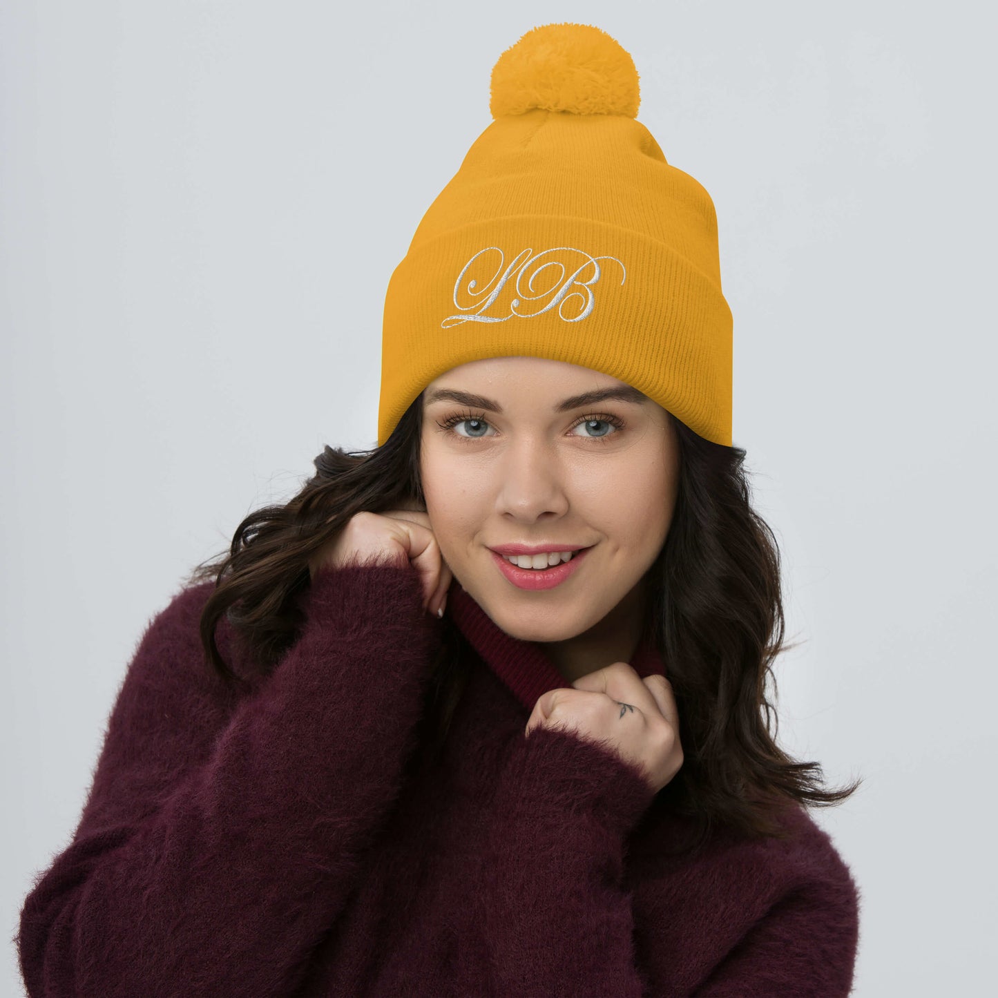 calligraphy - Pom-Pom Beanie - Lavish Bubbles - LAVISH BUBBLES