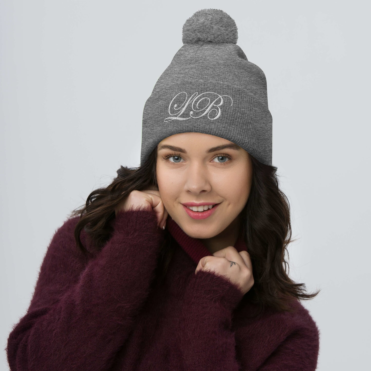 calligraphy - Pom-Pom Beanie - Lavish Bubbles - LAVISH BUBBLES