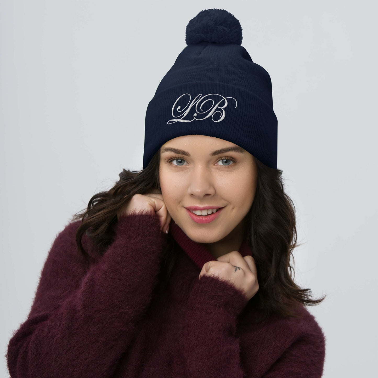 calligraphy - Pom-Pom Beanie - Lavish Bubbles - LAVISH BUBBLES