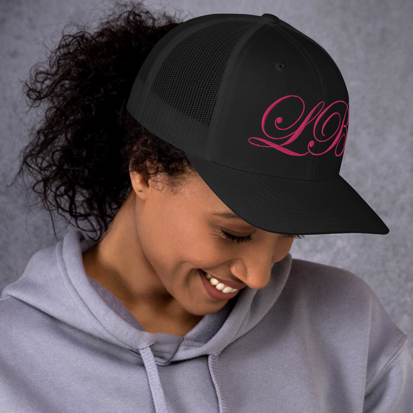 calligraphy Trucker Cap (Pink) - Lavish Bubbles - LAVISH BUBBLES