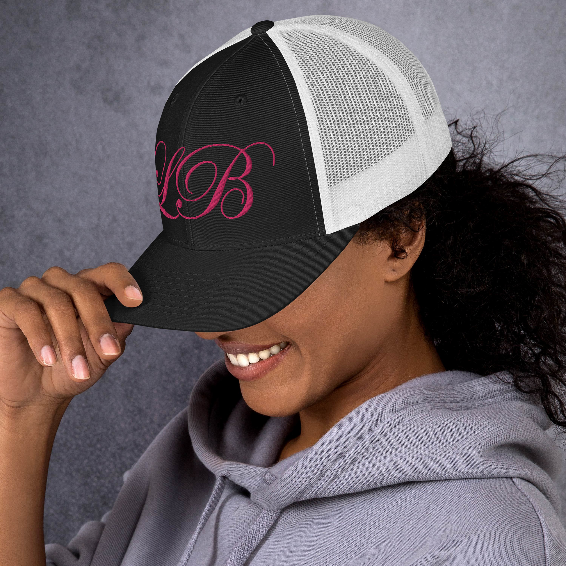 calligraphy Trucker Cap (Pink) - Lavish Bubbles - LAVISH BUBBLES