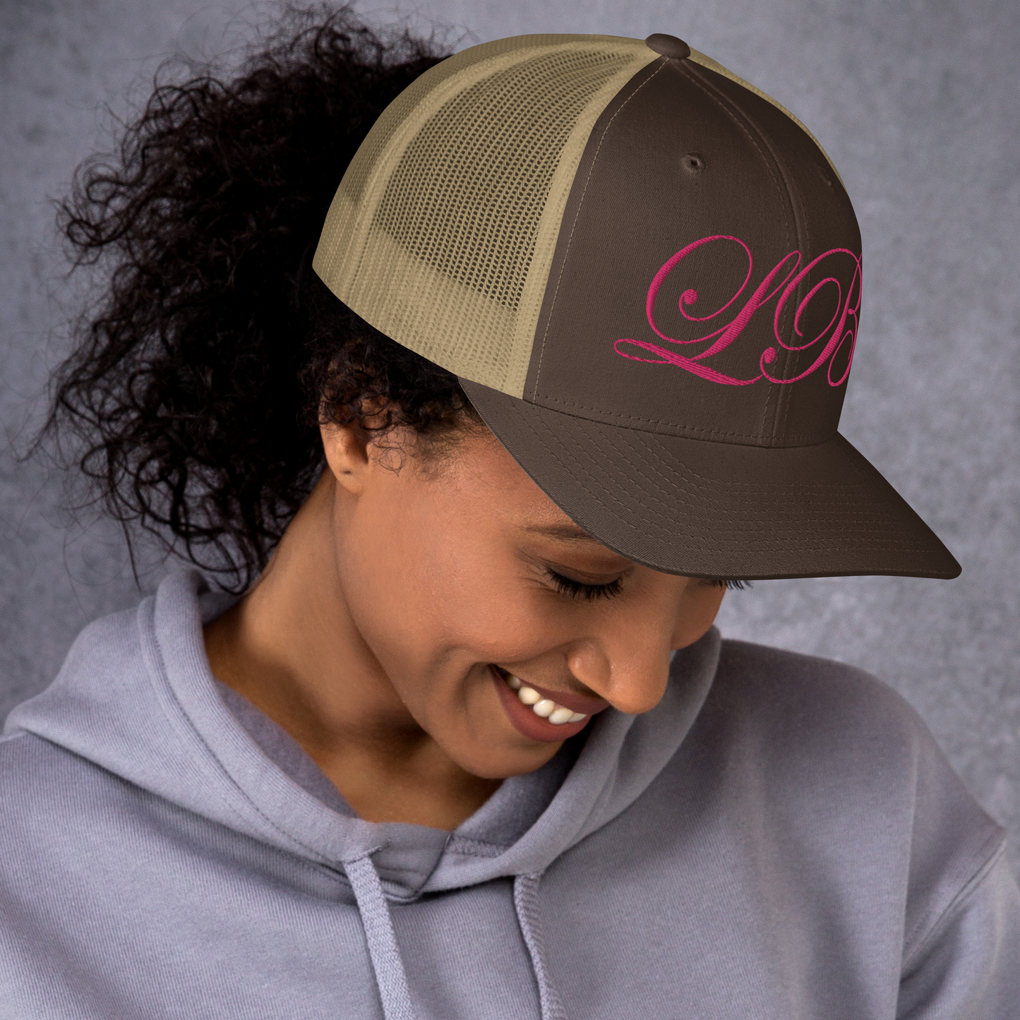 calligraphy Trucker Cap (Pink) - Lavish Bubbles - LAVISH BUBBLES