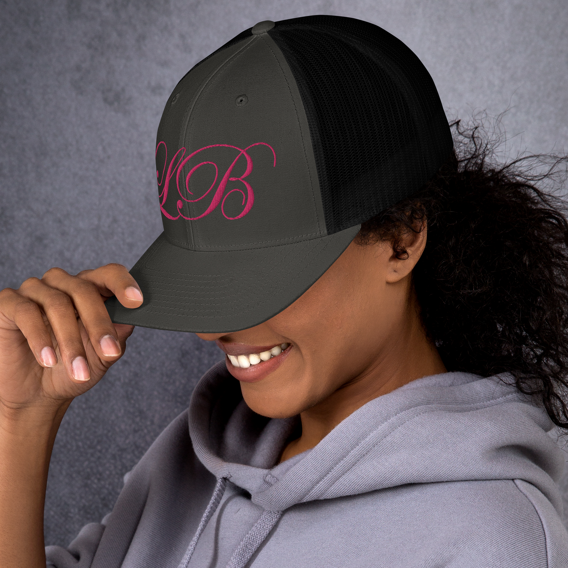 calligraphy Trucker Cap (Pink) - Lavish Bubbles - LAVISH BUBBLES