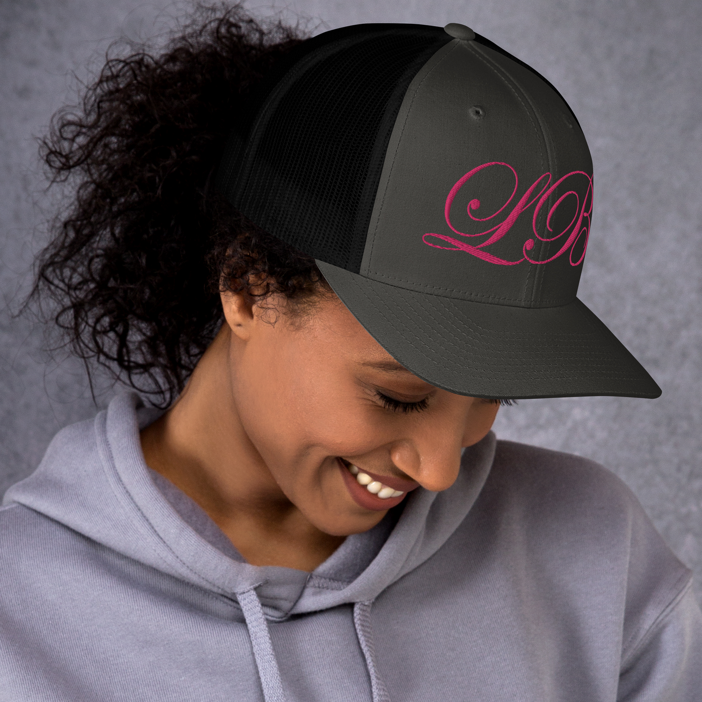 calligraphy Trucker Cap (Pink) - Lavish Bubbles - LAVISH BUBBLES